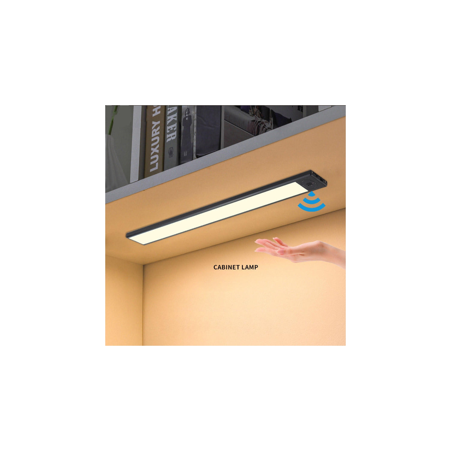 Smart hand-sweep sensor light, ultra-thin rechargeable wireless self-adhesive cabinet light, kitchen porch bedside lamp, LED light strip, white light