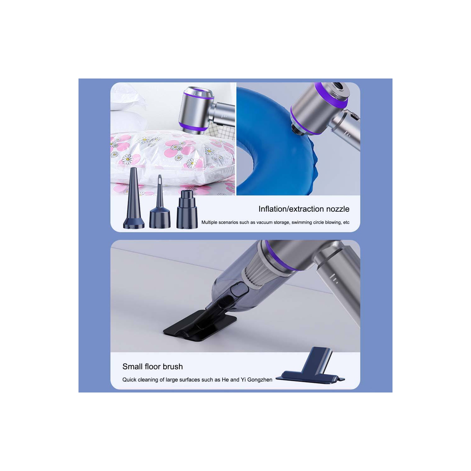 Car vacuum cleaner, brushless high power super three-speed adjustment, power display handheld blowing and suction, home and car dual use, gun Black,