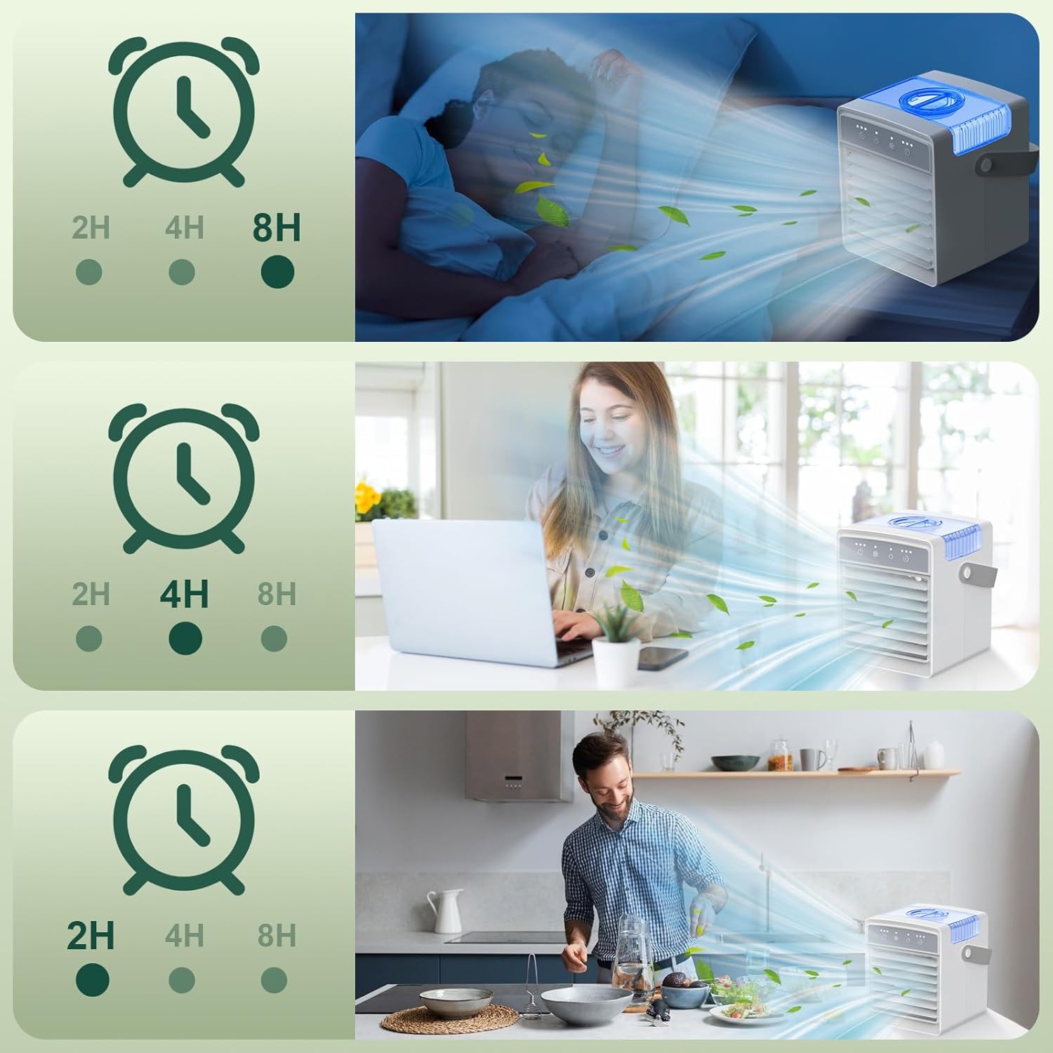 Portable Air Cooler,Mini Air Conditioners for Room,Oscillating Small Mini AC with Timer,Desktop Cooling Fan for Office Bedroom