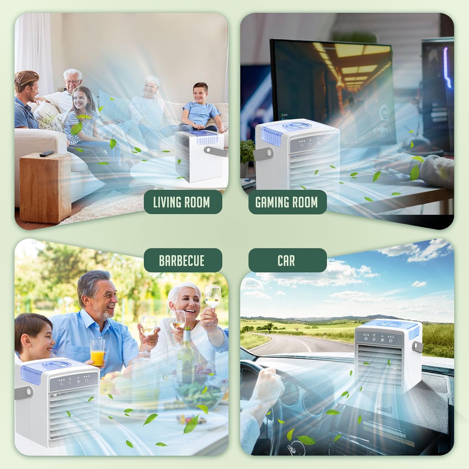 Portable Air Cooler,Mini Air Conditioners for Room,Oscillating Small Mini AC with Timer,Desktop Cooling Fan for Office Bedroom