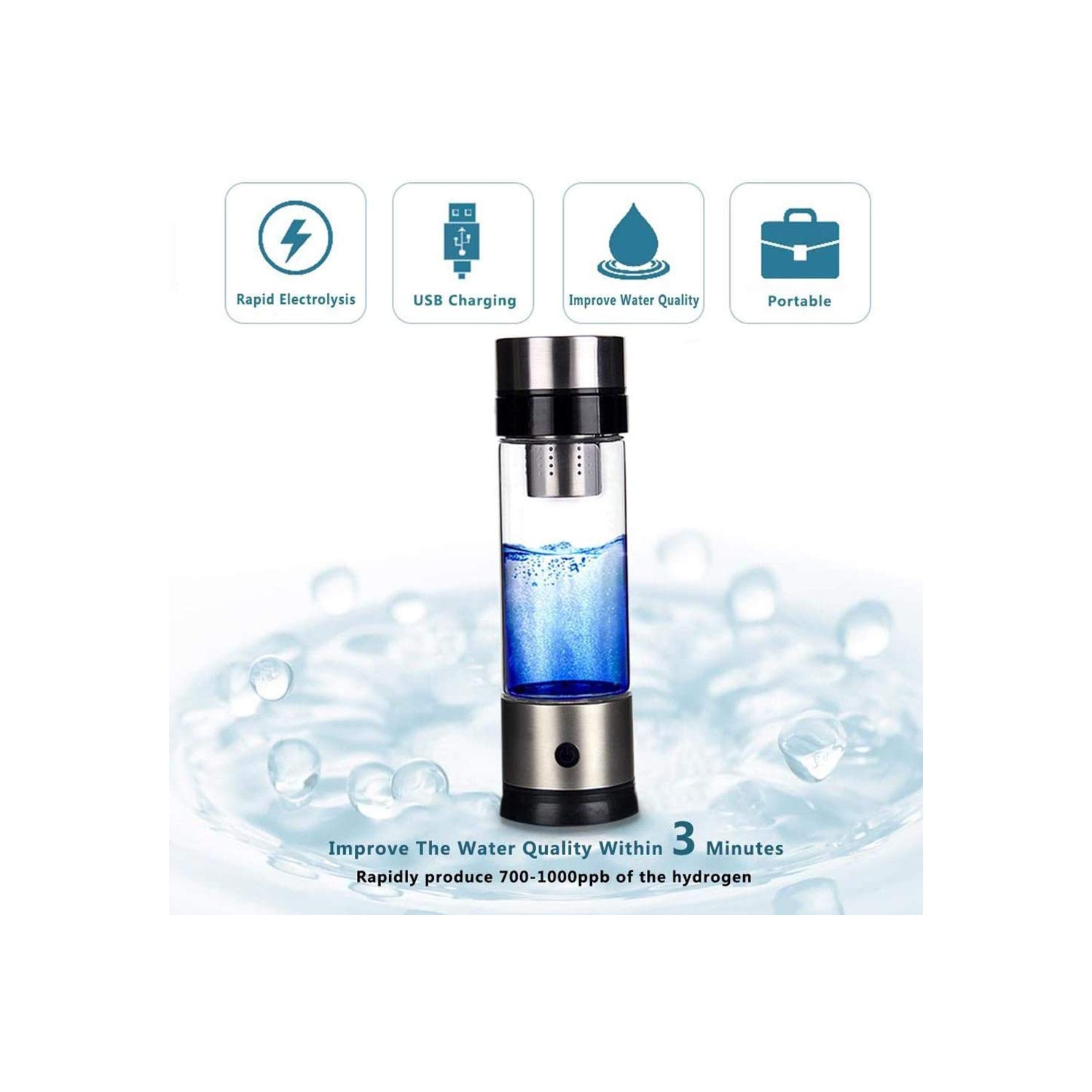 Hydrogen Rich Water Generator Bottle Water Ionizer Machine Hydrogen Water Pitcher Alkaline Water Maker