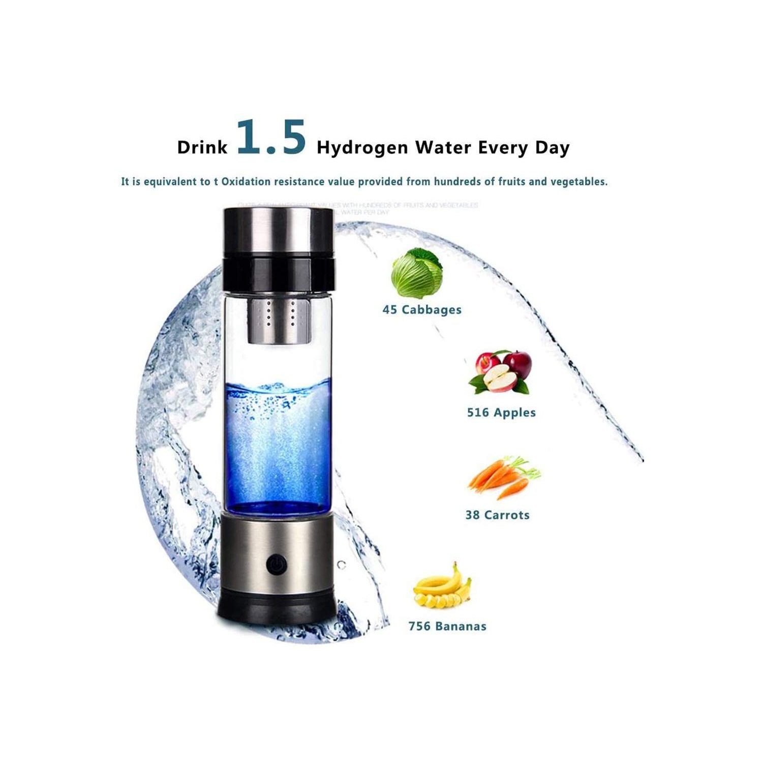 Hydrogen Rich Water Generator Bottle Water Ionizer Machine Hydrogen Water Pitcher Alkaline Water Maker