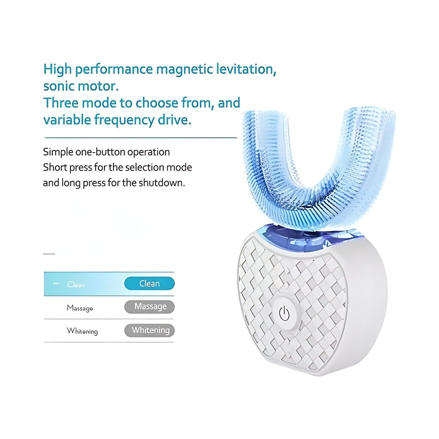 Brosse à dents ultrasonique en forme de U Nettoyant ultrasonique pour dents blanchissant les dents Nettoyant la bouche Brosse à dents électrique