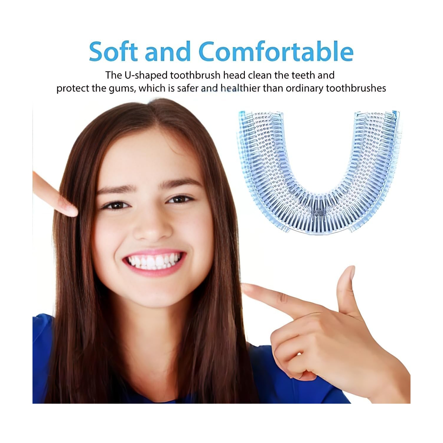 Brosse à dents ultrasonique en forme de U Nettoyant ultrasonique pour dents blanchissant les dents Nettoyant la bouche Brosse à dents électrique