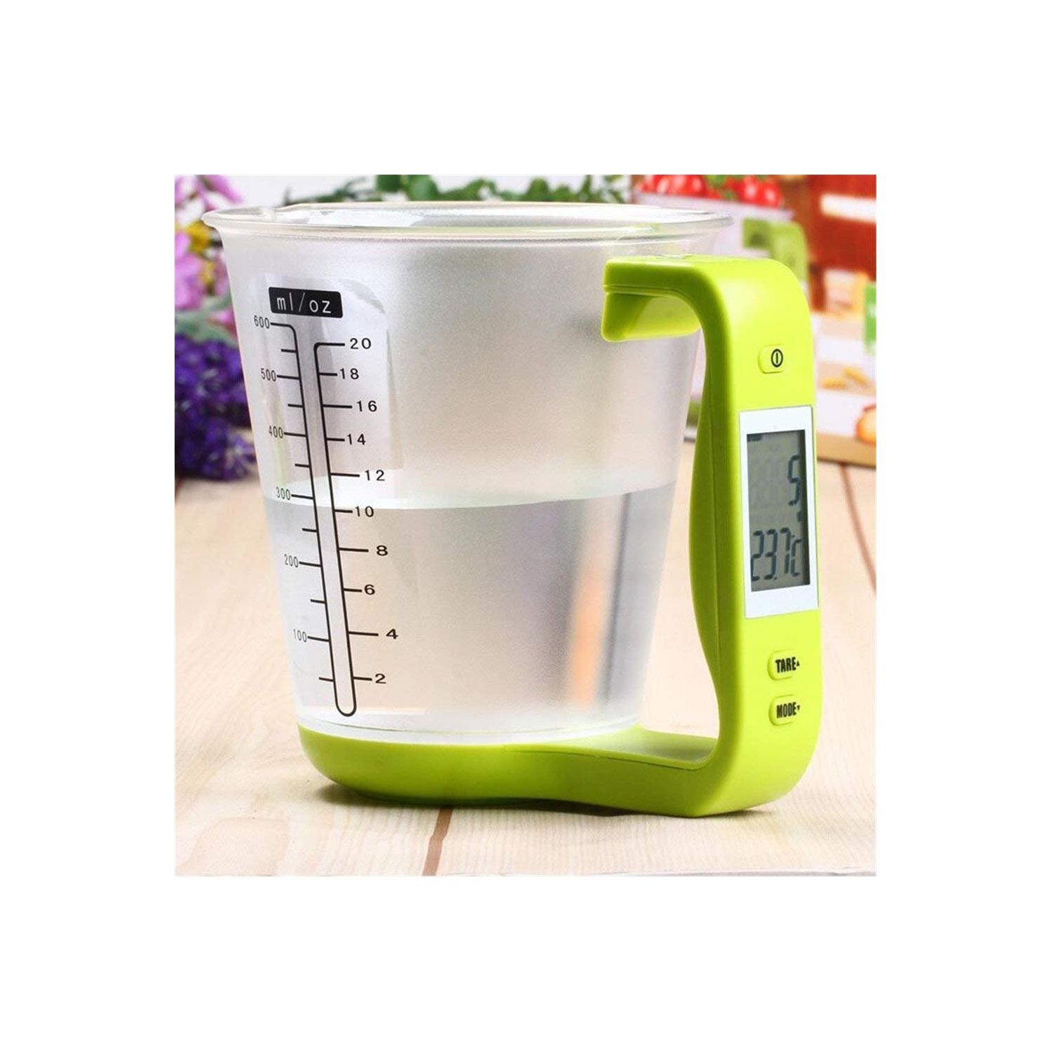 Balance de tasse à mesurer électronique de cuisine Balance pour bidon domestique Balance numérique pour tasse liquide - Vert