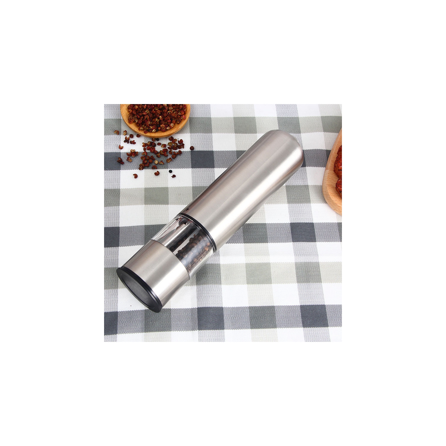 Pepper Grinder Stainless Steel Salt Pepper Electric Grinder Adjustable Coarseness Black Pepper Mixer