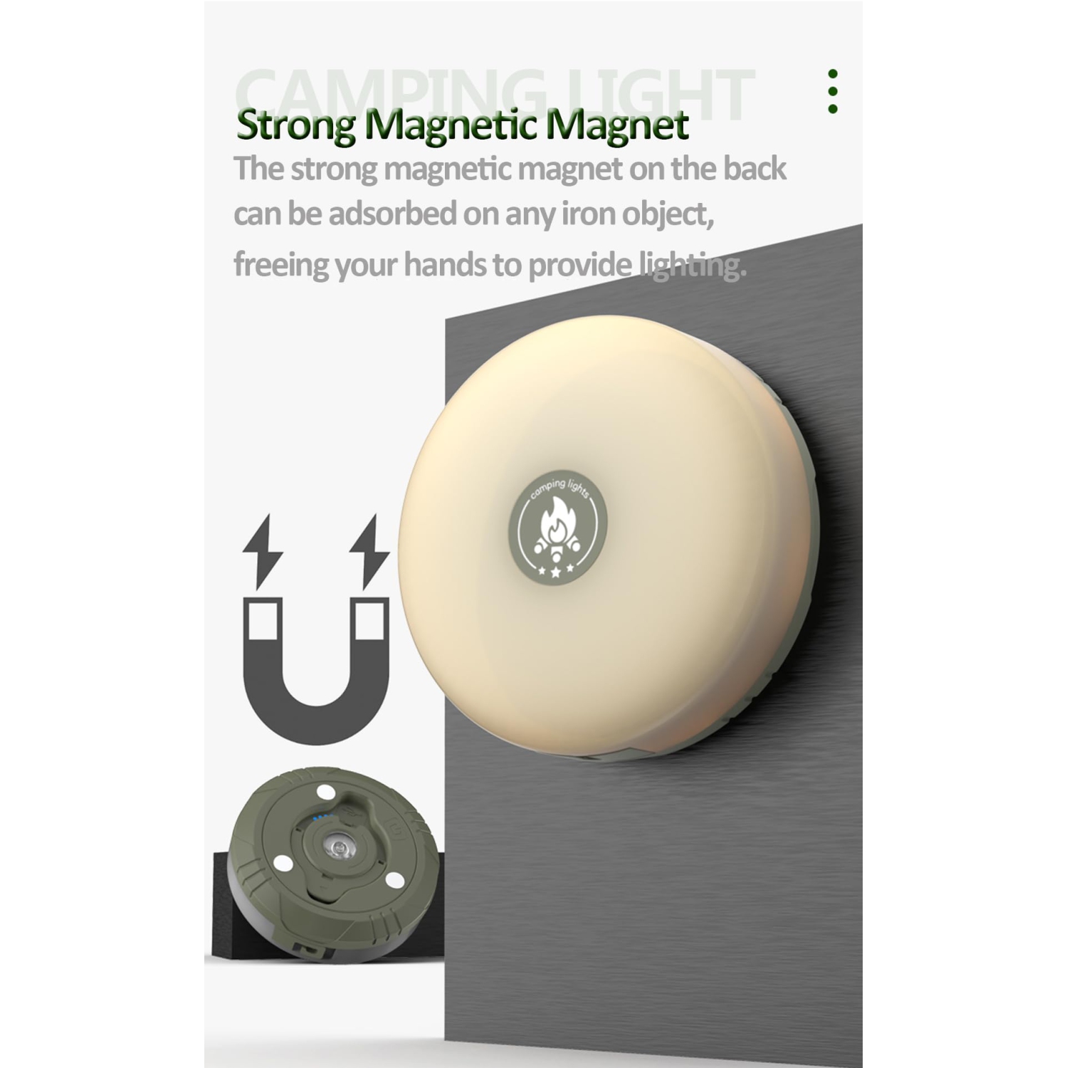 Guirlande de lumières de camping multifonctionnelle avec guirlande lumineuse, guirlande de lumières de tente LED pour urgence, extérieur, randonnée