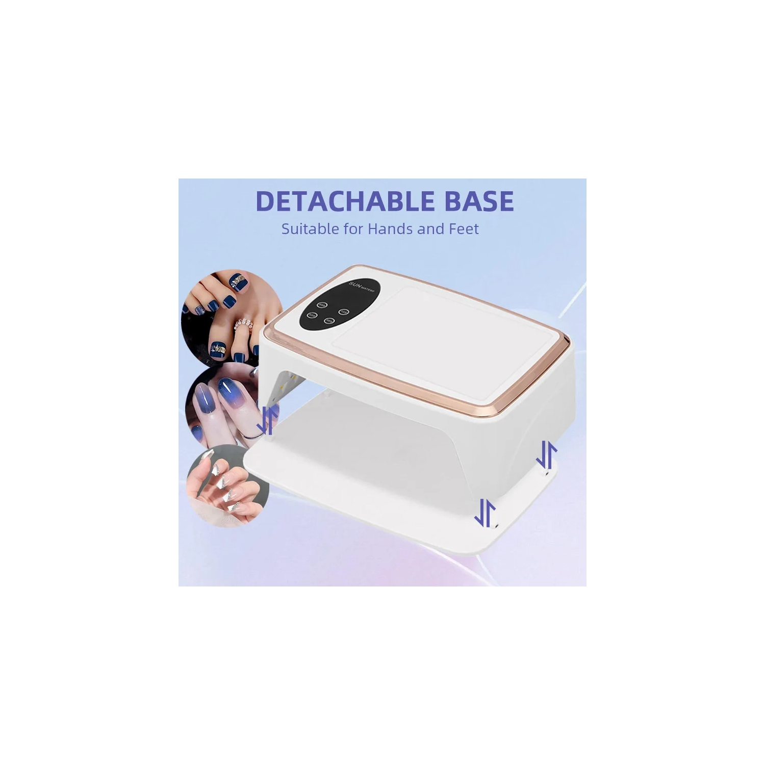 Lampe UV LED 90MDS pour manucure à ongles 380&nbsp;W Professional Gel Polish Lampes de séchage avec oreiller à main Usure sèche-ongles haute puissance