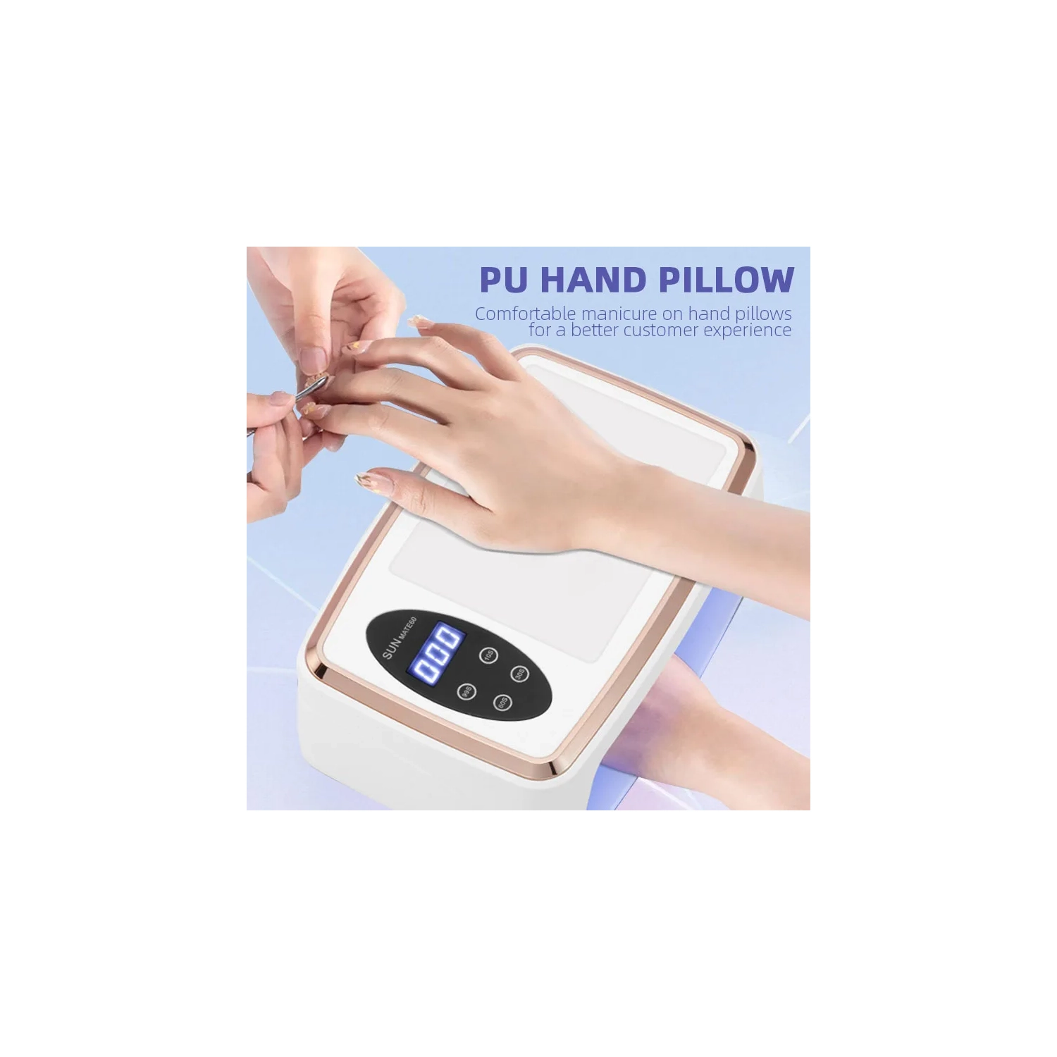 Lampe UV LED 90MDS pour manucure à ongles 380&nbsp;W Professional Gel Polish Lampes de séchage avec oreiller à main Usure sèche-ongles haute puissance