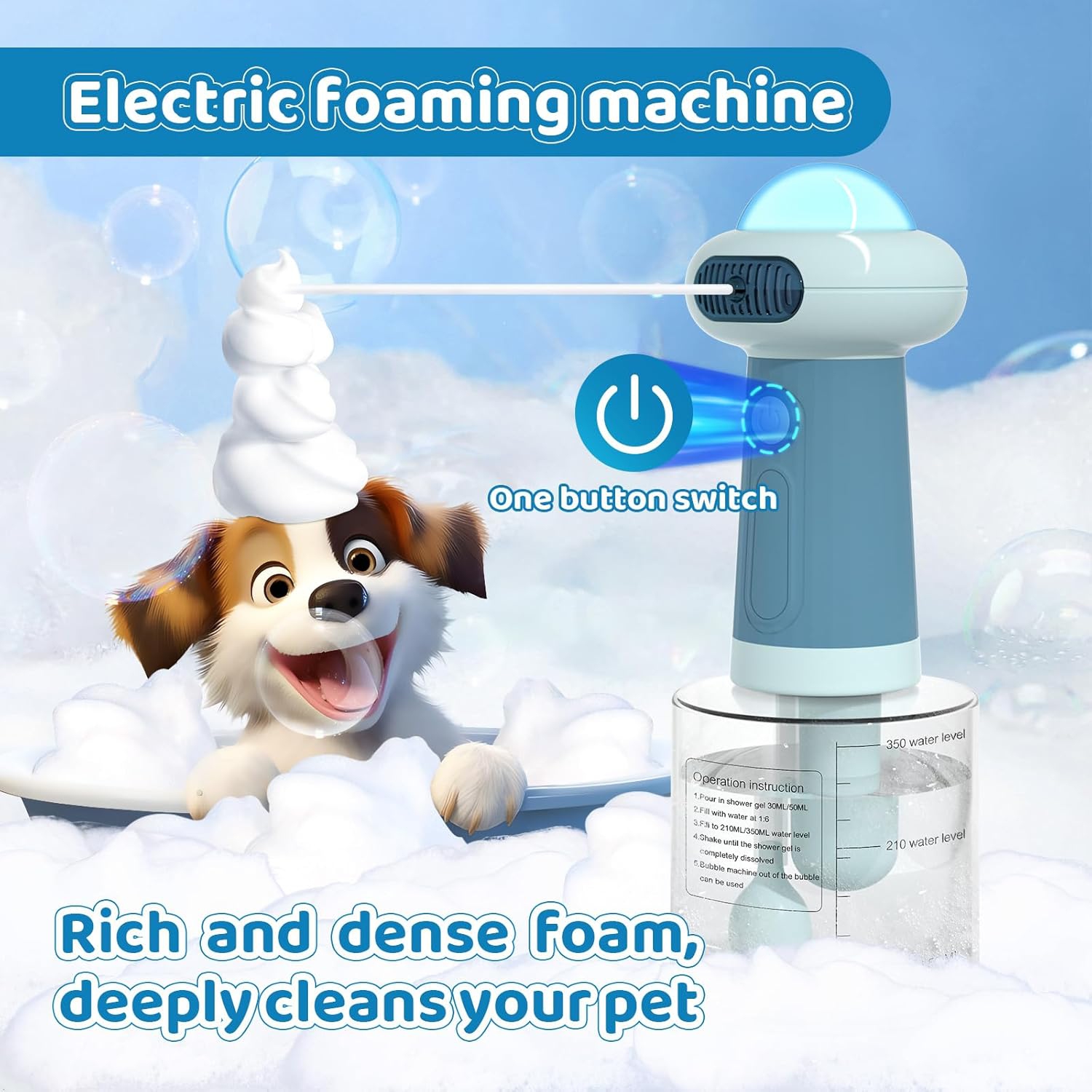 Smart Pet Bathroom | All-round Cleaning and Care | Multi-Scene Cat and Dog Bathing Tool | Advanced Replacement Cleaning Electric Dog Shampoo