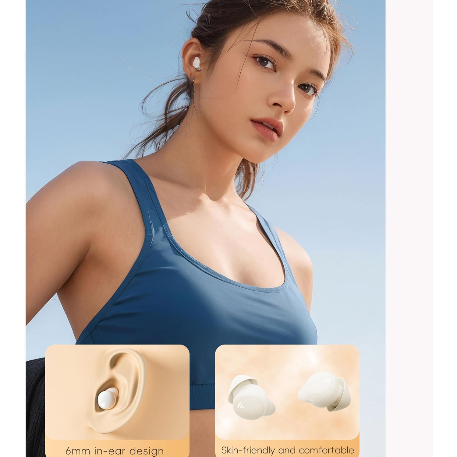 Invisible Sans fil Bluetooth Écouteurs boutons Sleep Réduction du bruit Mini Écouteurs boutons Invisible Micro Sleep Écouteurs boutons Petit oreille