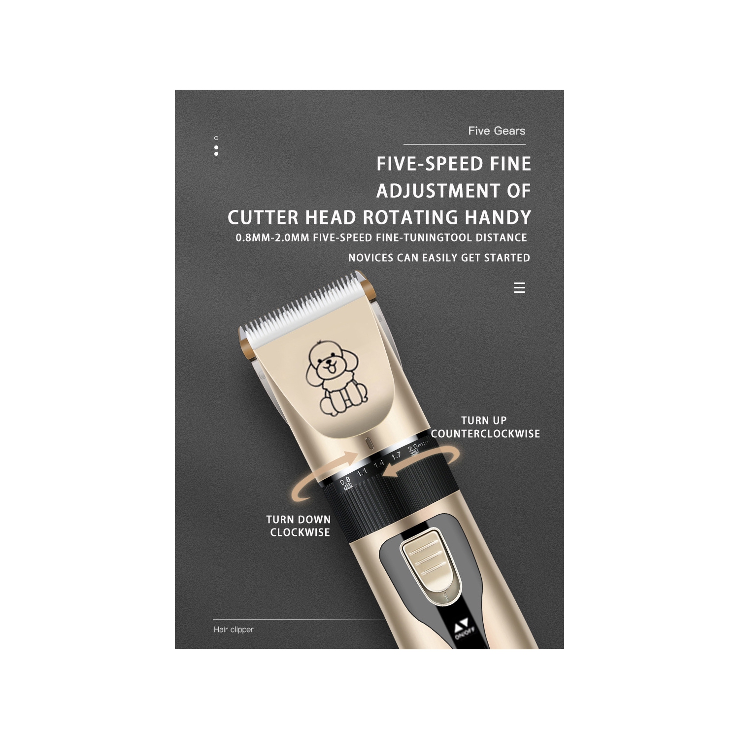 Dog Grooming Set Electric Hair Clipper Low Noise Electric Silent Rechargeable Cordless Pet Hair Trimmer Set for Dogs, Cats and Other Pets