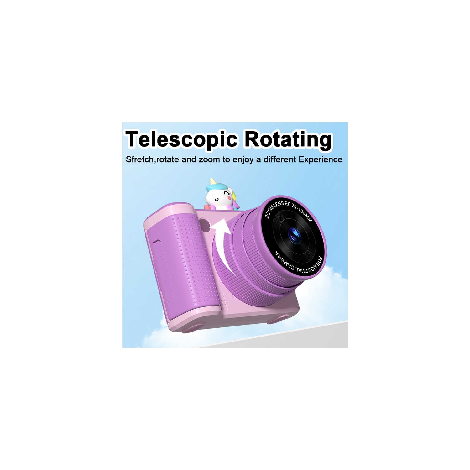 S6 Kids Camera" 48MP Dual Camera + 16x Zoom | Mini Toy Camera | Safe and Eco-friendly | Best Gift with LED Fill Light MOS Imaging Sensor Pink +