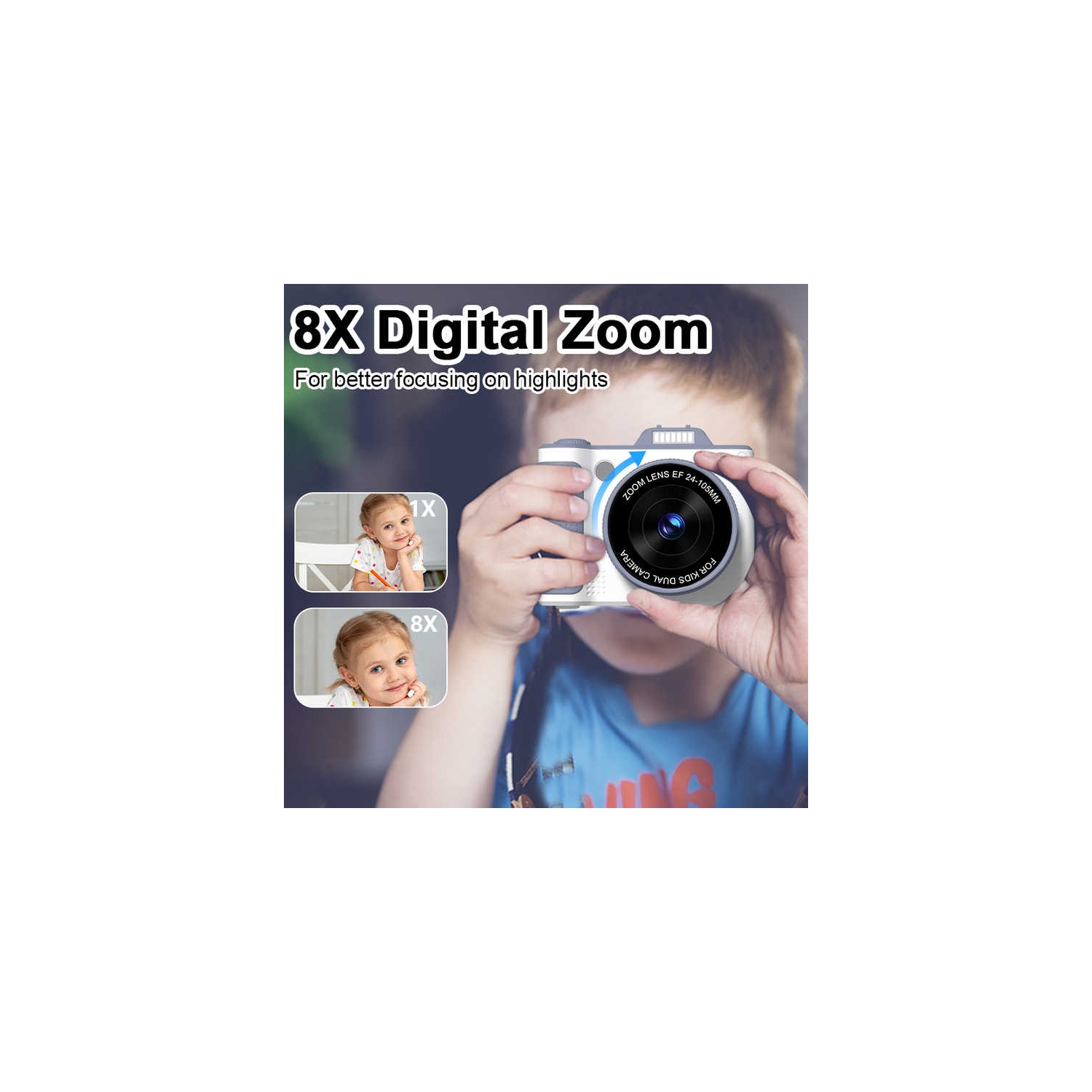 S6 Kids Camera" 48MP Dual Camera + 16x Zoom | Mini Toy Camera | Safe and Eco-friendly | Best Gift with LED Fill Light MOS Imaging Sensor Pink +