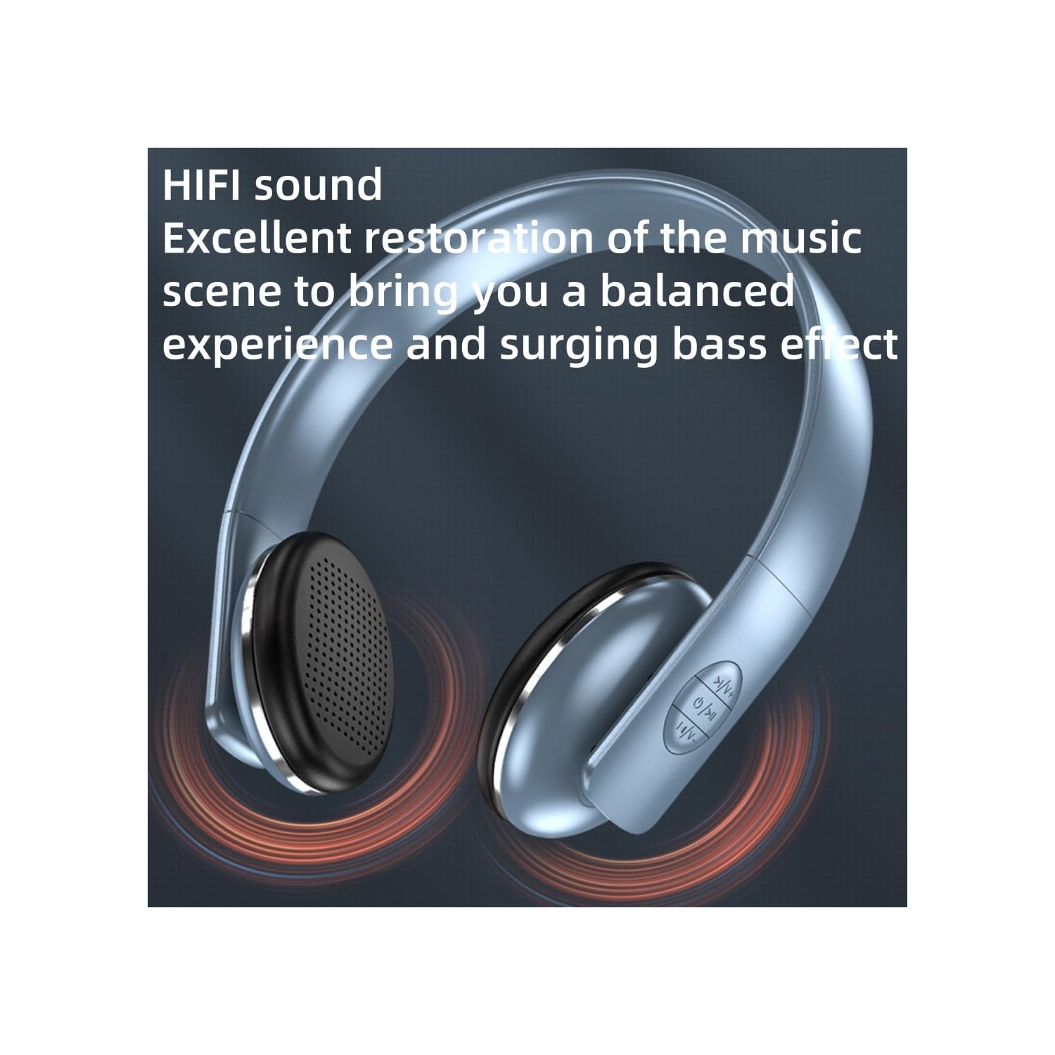 「Casque d'écoute rétro A50-BT」Bluetooth 5,0｜Stéréo haute fidélité Bluetooth avec réduction du bruit sans stress, très grande autonomie sans fil, bleu