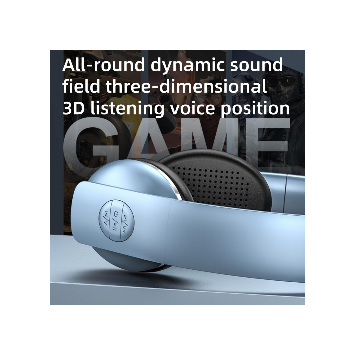 「Casque d'écoute rétro A50-BT」Bluetooth 5,0｜Stéréo haute fidélité Bluetooth avec réduction du bruit sans stress, très grande autonomie sans fil, bleu