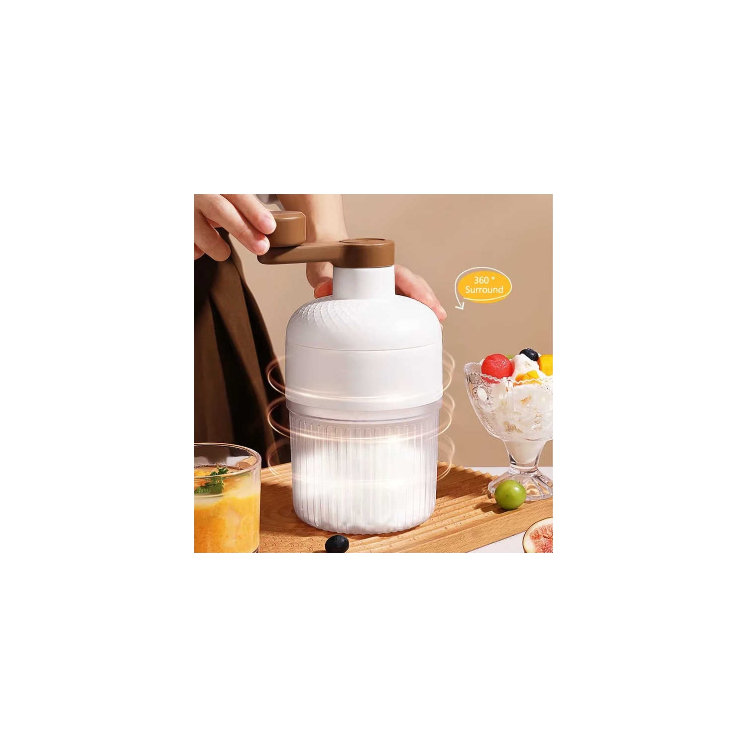 Hand-cranked ice shaver, ice cone, manual ice shaver, small household ice shaver, non-electric manual ice crusher, summer snowflake ice shaver1 ice