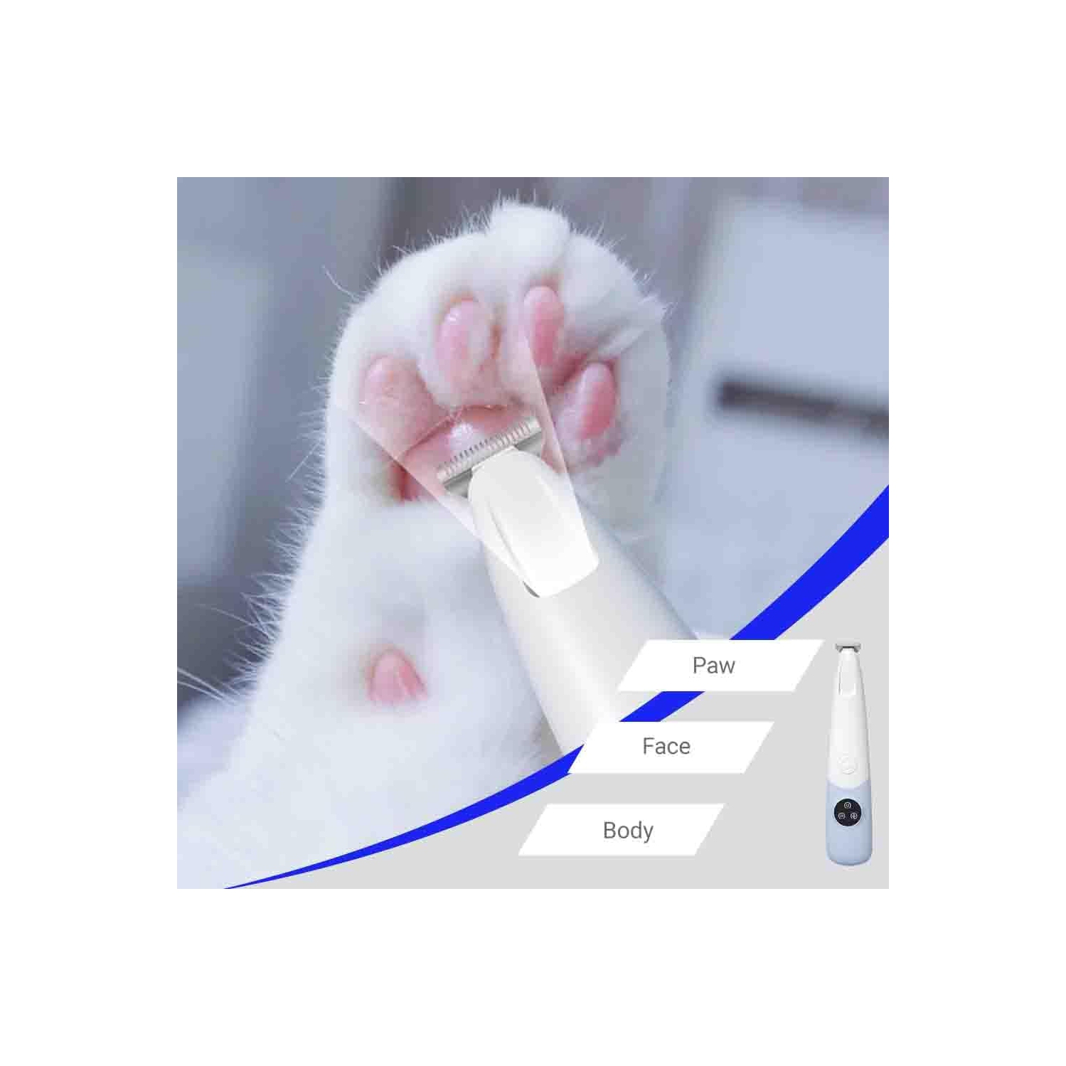 New Smart Digital Display Pet Shaver LED Light Dog Cat Feet Shaver Dog Claw Trimmer with 50DB Low Noise Cordless Cat Claw Trimmer Small Pet USB