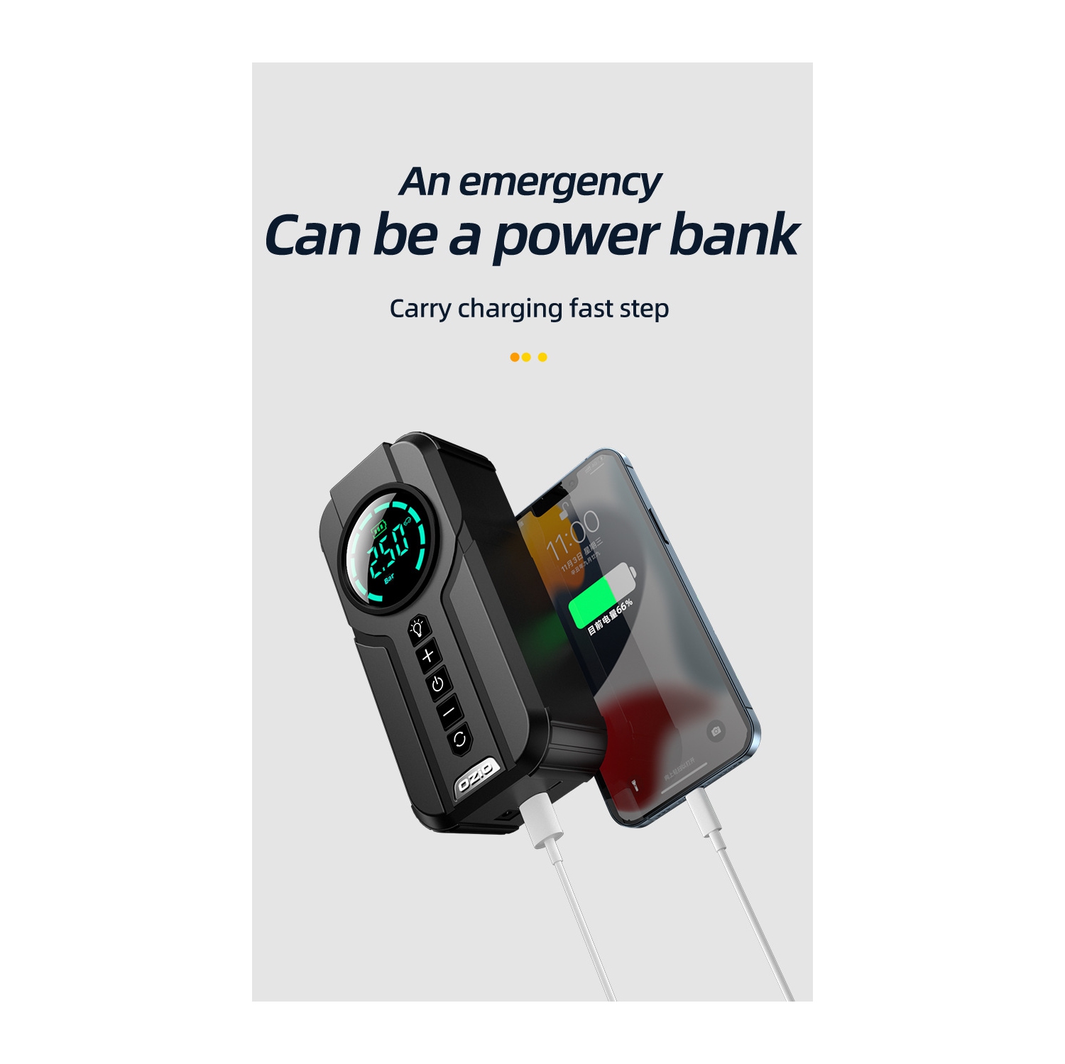 12V Wireless Portable Air Pump with LCD Screen - Multi-Function Car/Bicycle Tire Inflator, Supports 150PSI, 4 Preset Modes, LED Emergency Light