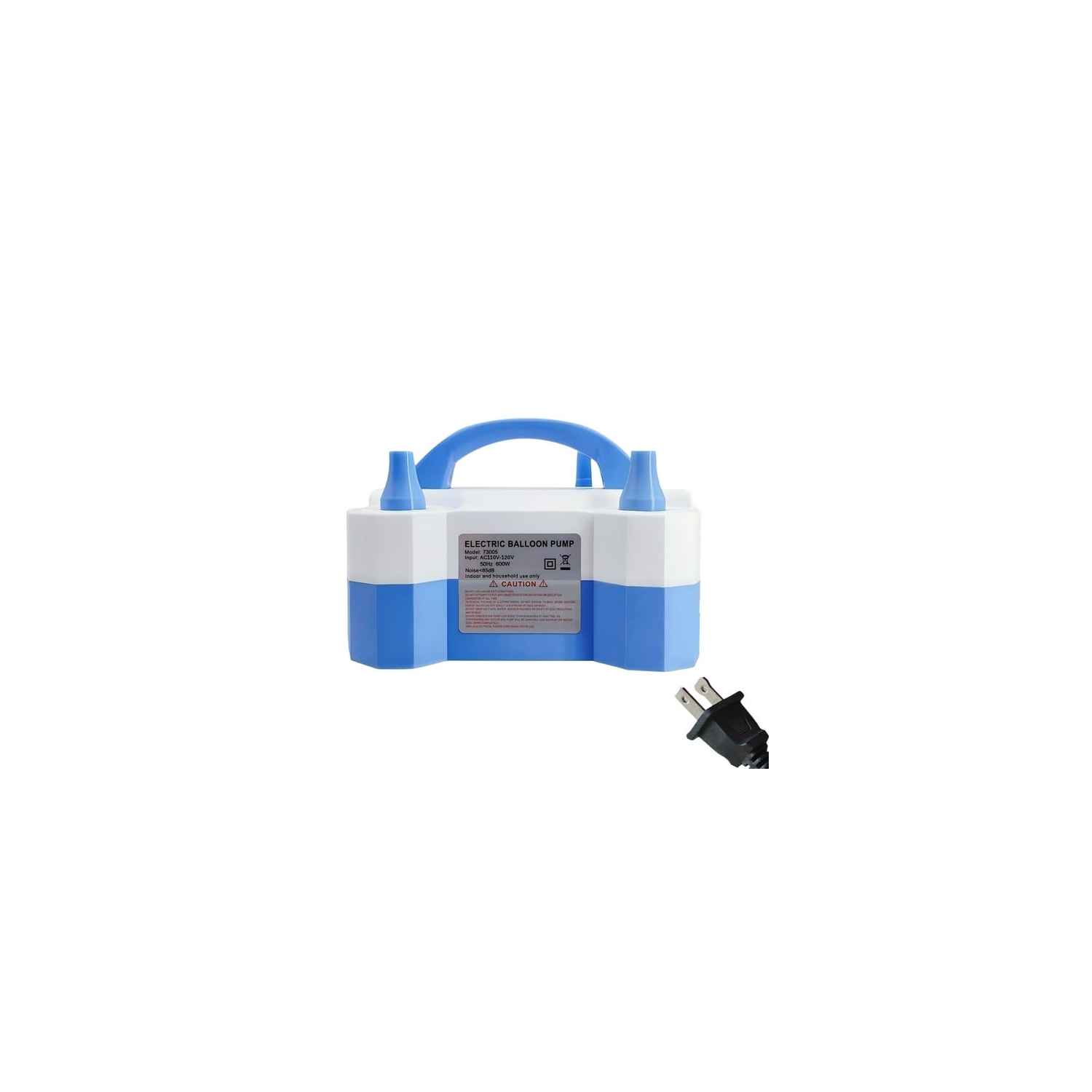 Double nozzle electric balloon pump - quickly inflate aluminum foil balloons and large balloons, with cable tie tool, noise level ≤ 95dB, portable