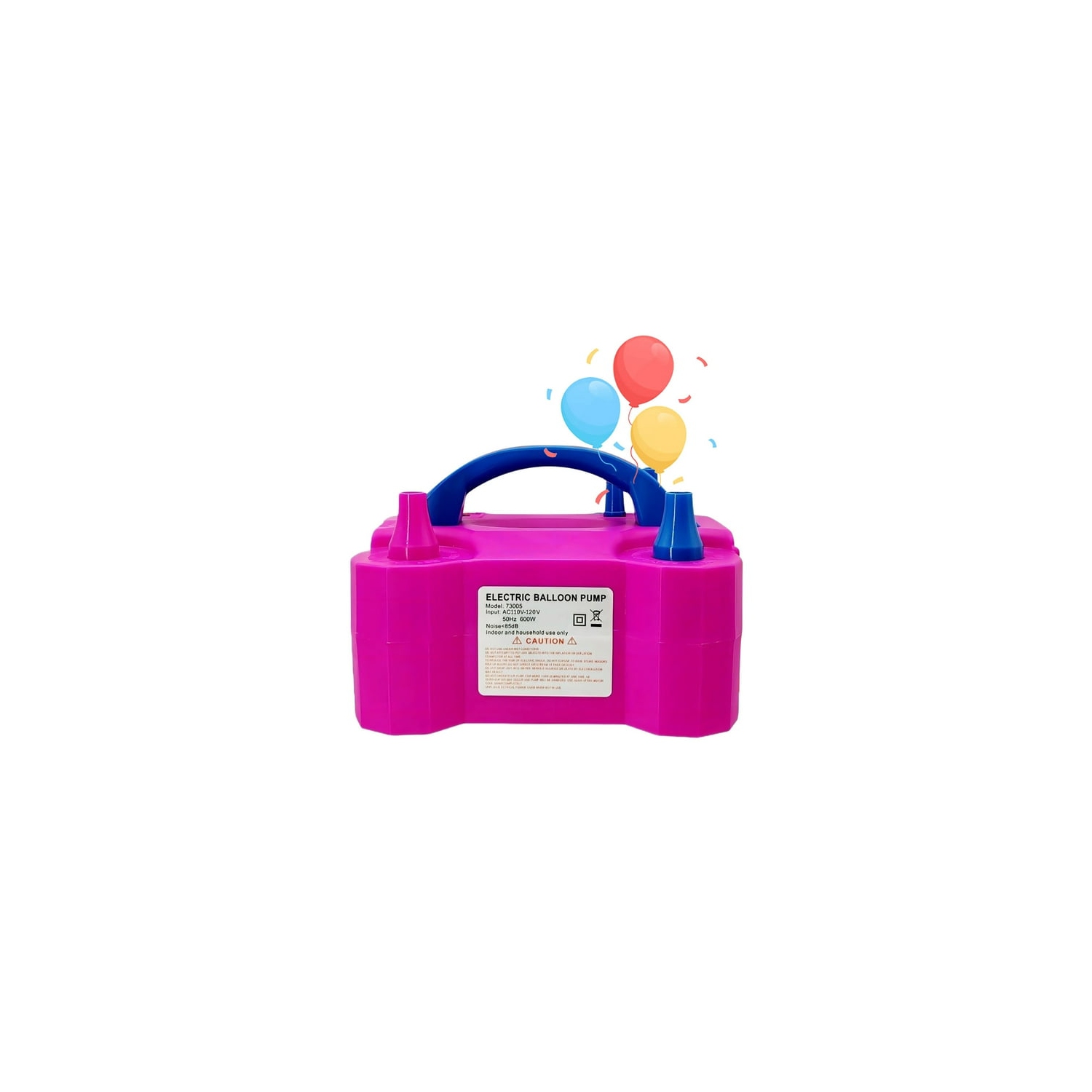 Double nozzle electric balloon pump - quickly inflate aluminum foil balloons and large balloons, with cable tie tool, noise level ≤ 95dB, portable