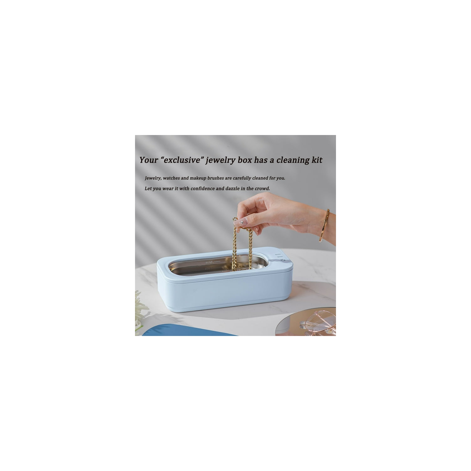 Ultrasonic Cleaning Machine Household Portable Glasses Jewelry Cleaning Machine Makeup Brush Electric Mini Cleaning Machine