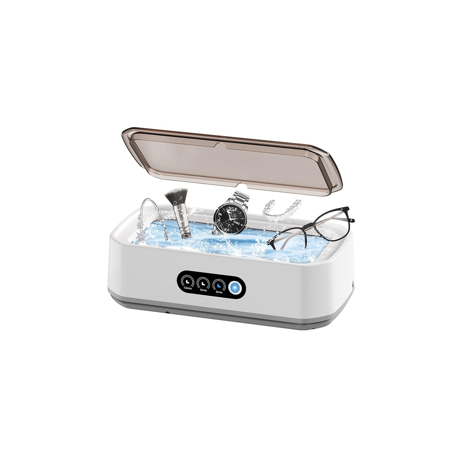 Ultrasonic Cleaner 650 ml Three-speed Touchscreen 48KHz Ultrasonic Cleaner - White