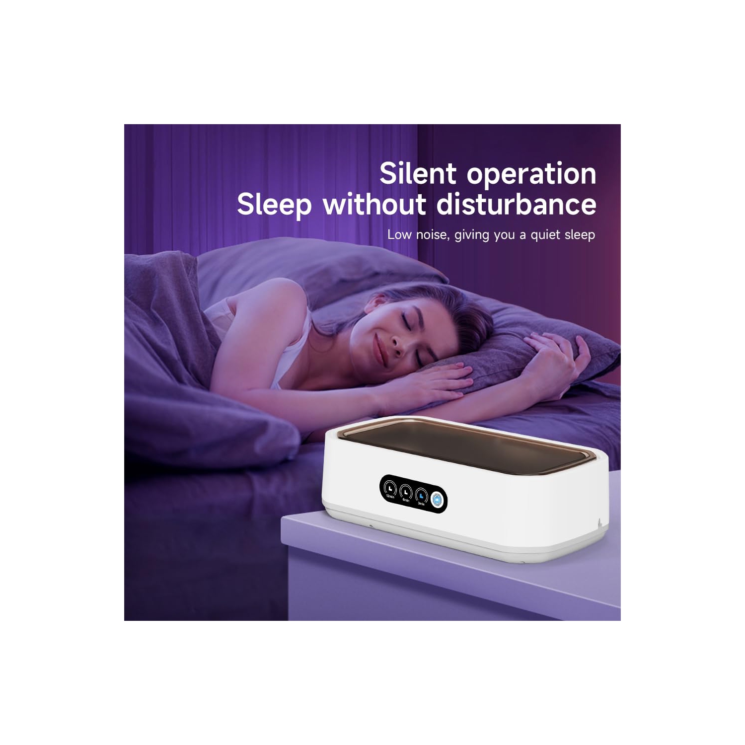 Ultrasonic Cleaner 650 ml Three-speed Touchscreen 48KHz Ultrasonic Cleaner - White