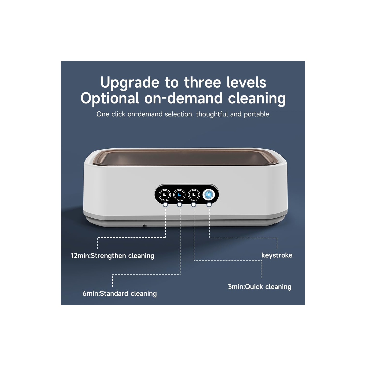 Ultrasonic Cleaner 650 ml Three-speed Touchscreen 48KHz Ultrasonic Cleaner - Black