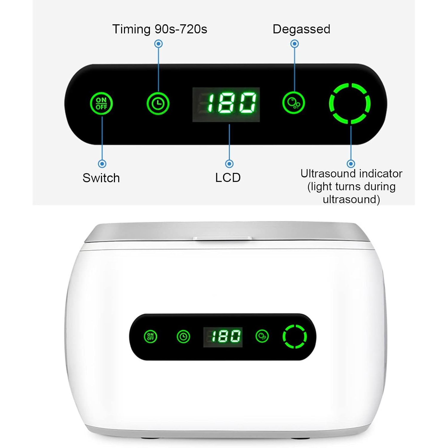 Nettoyant ultrasonique – Nettoyant pour lunettes domestiques, outil de nettoyage ultrasonique portatif et de suppression de la rouille, 42 kHz et
