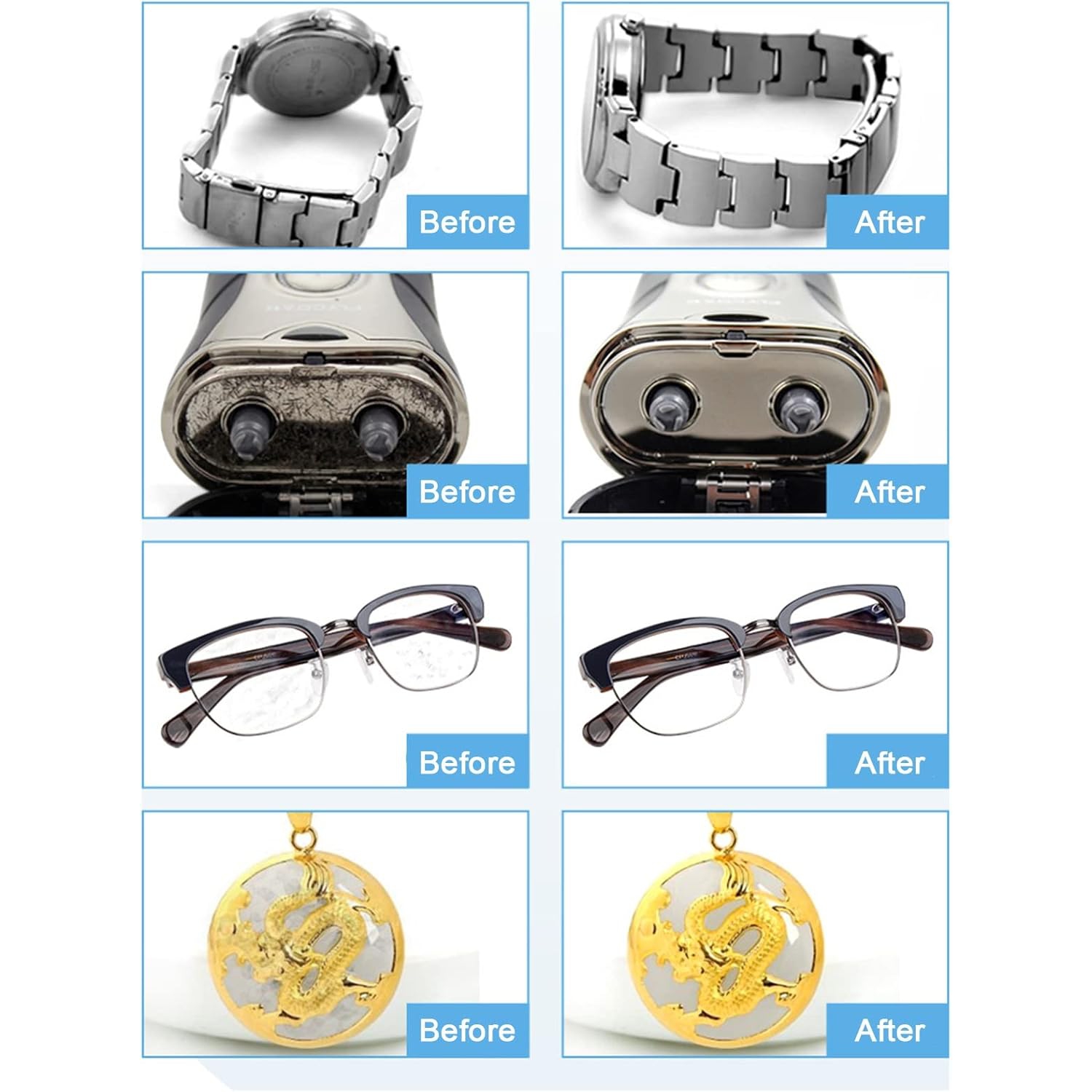 Nettoyant ultrasonique – Nettoyant pour lunettes domestiques, outil de nettoyage ultrasonique portatif et de suppression de la rouille, 42 kHz et