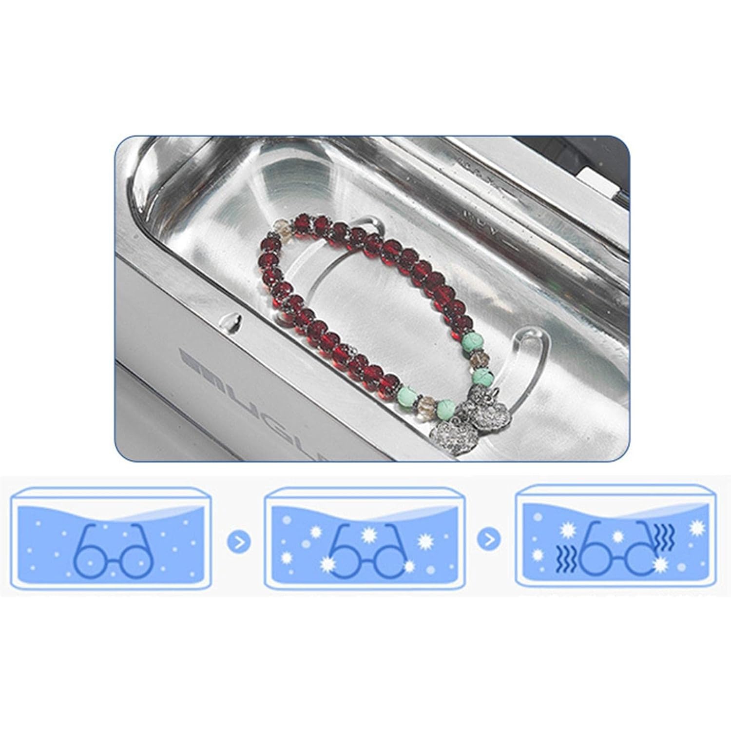 Portable Household Digital Ultrasonic Jewelry Cleaner Bath Tank Ring Cleaning Machine