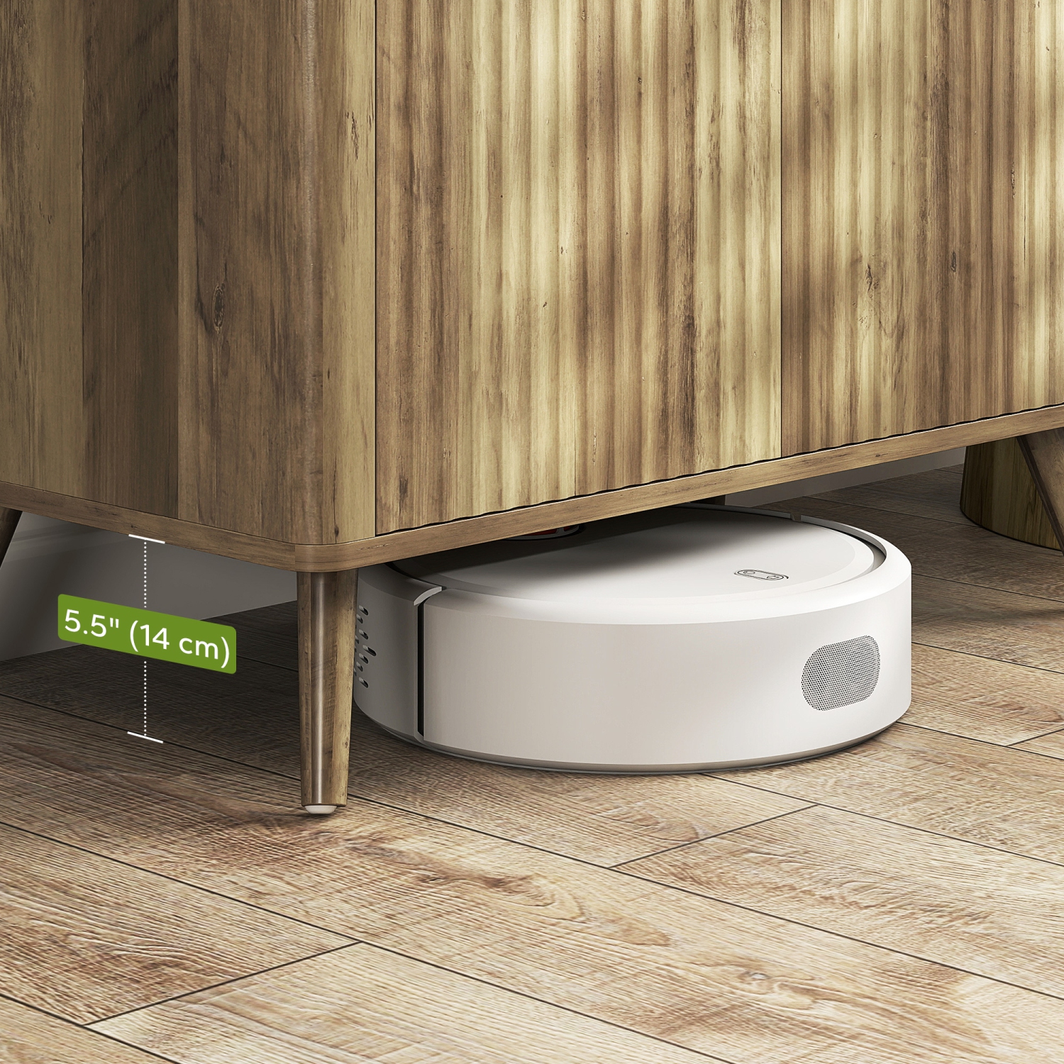 HOMCOM Fluted Sideboard Buffet Cabinet with Storage, 30" Modern Kitchen Coffee Bar Cabinet with 2 Doors, Adjustable Shelf and Wood Legs, Oak