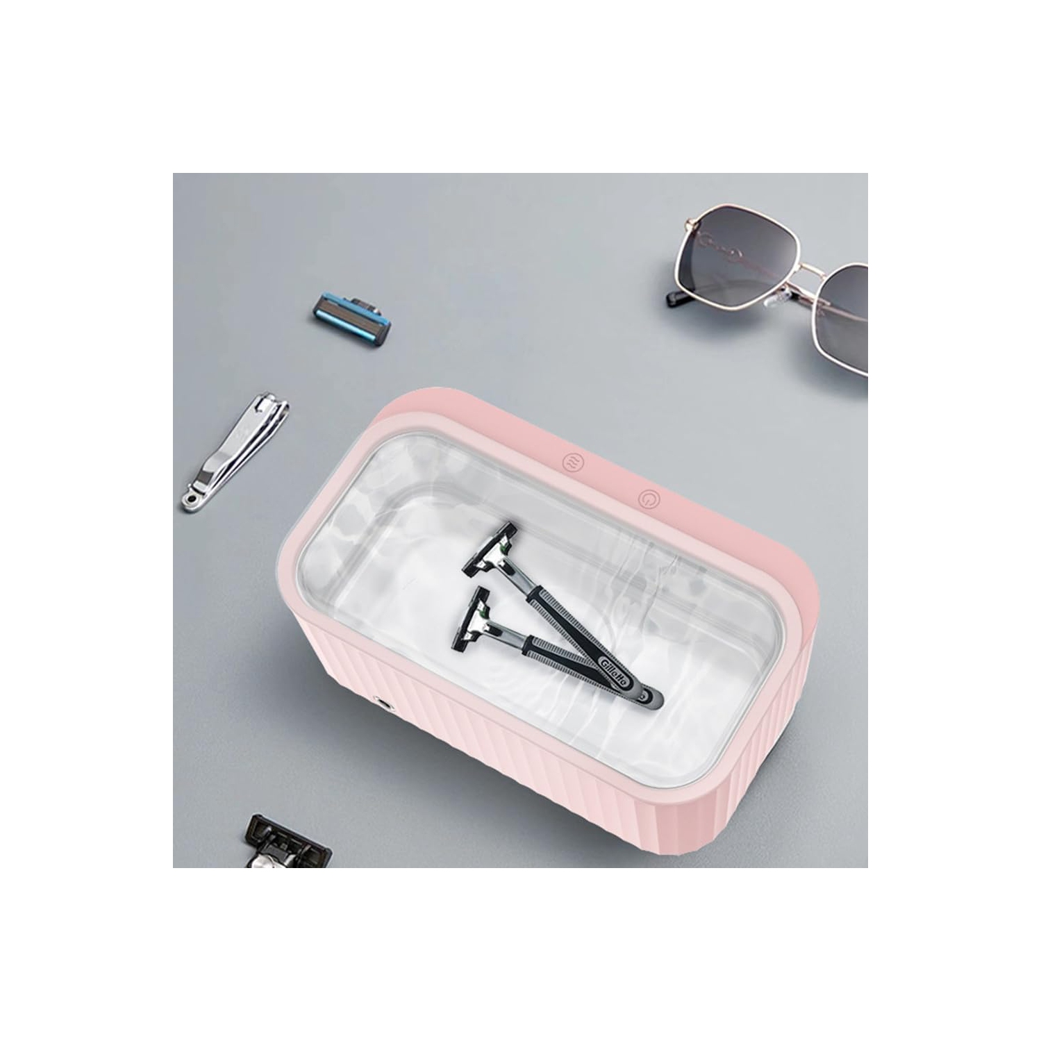 Nettoyeur ultrasonique Office Contact Nettoyeur de lentille pour le calibrage de bijoux Nettoyeur ultrasonique - Rose