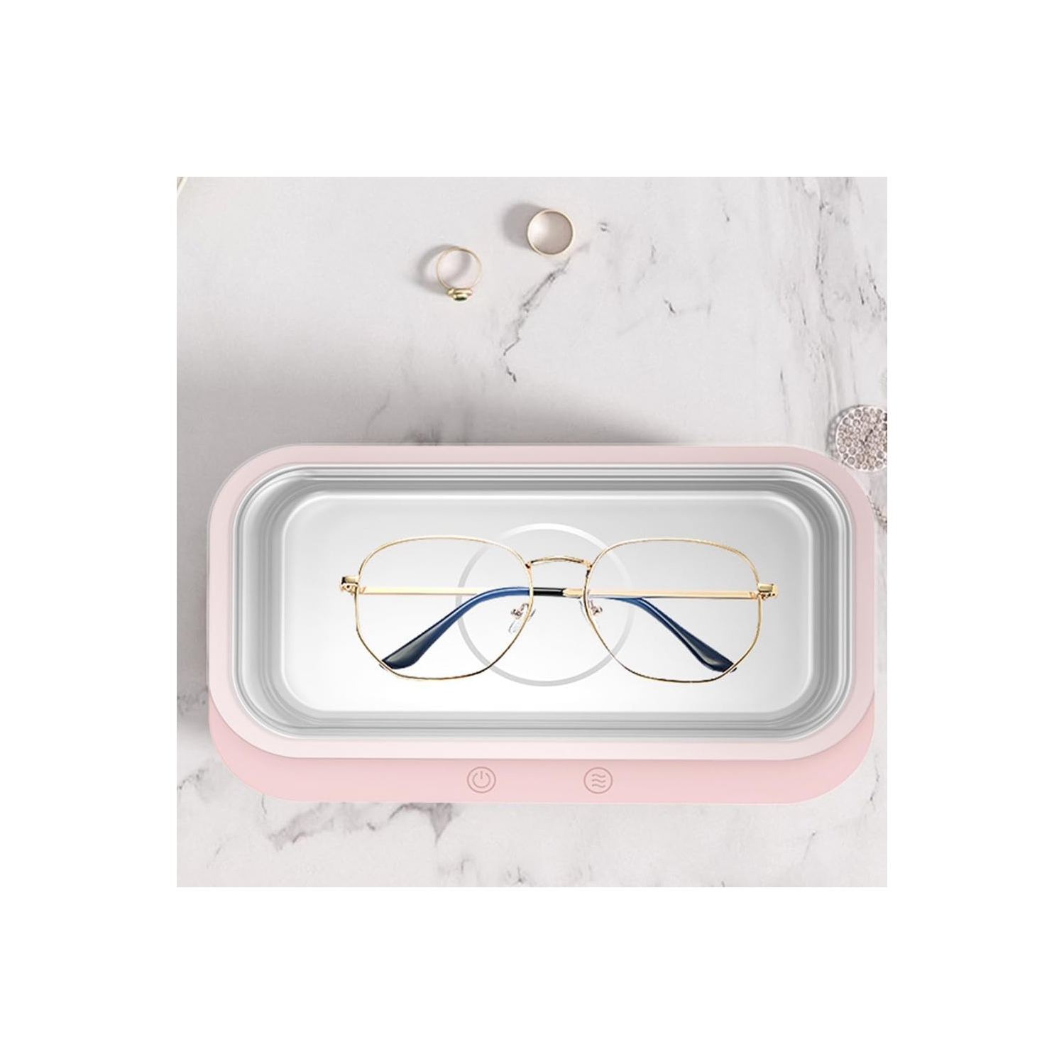 Nettoyeur ultrasonique Office Contact Nettoyeur de lentille pour le calibrage de bijoux Nettoyeur ultrasonique - Rose