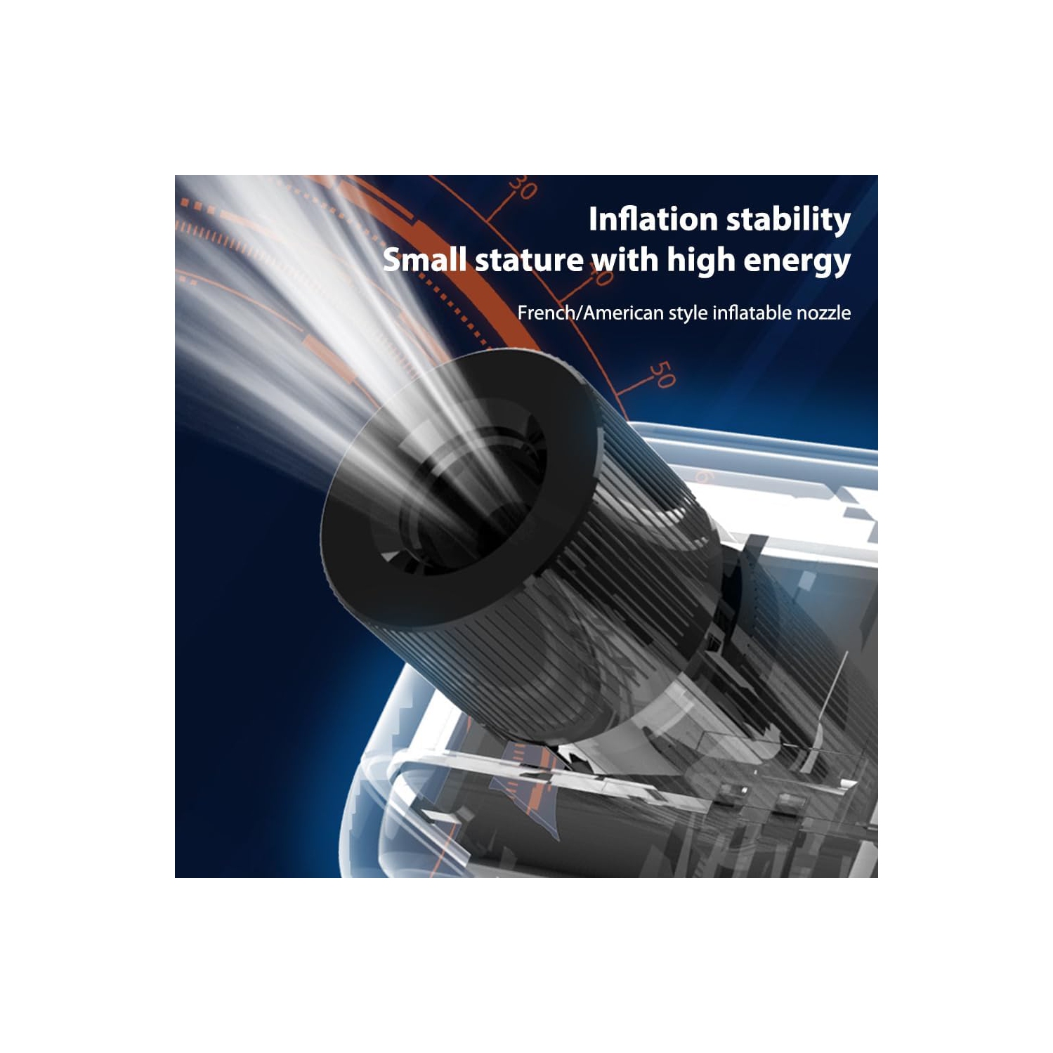 Pompe à air portable sans fil | Pompe à air haute pression 120&nbsp;lb/po² | Chargement USB-C | Affichage numérique LCD | Pompe électrique légère