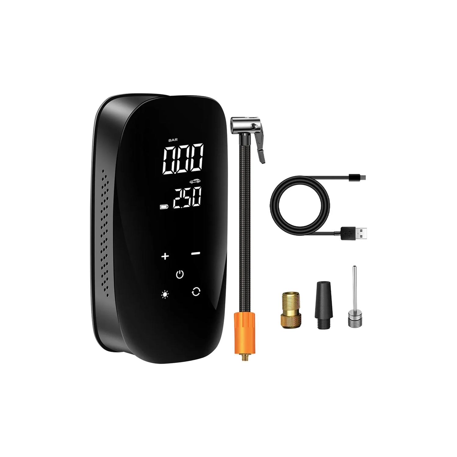 [Double pompe silencieuse]Pompe à air portative - LCD numérique Écran tactile | 5 modes | 60&nbsp;dB Faible bruit | Éclairage LED | Universel pour