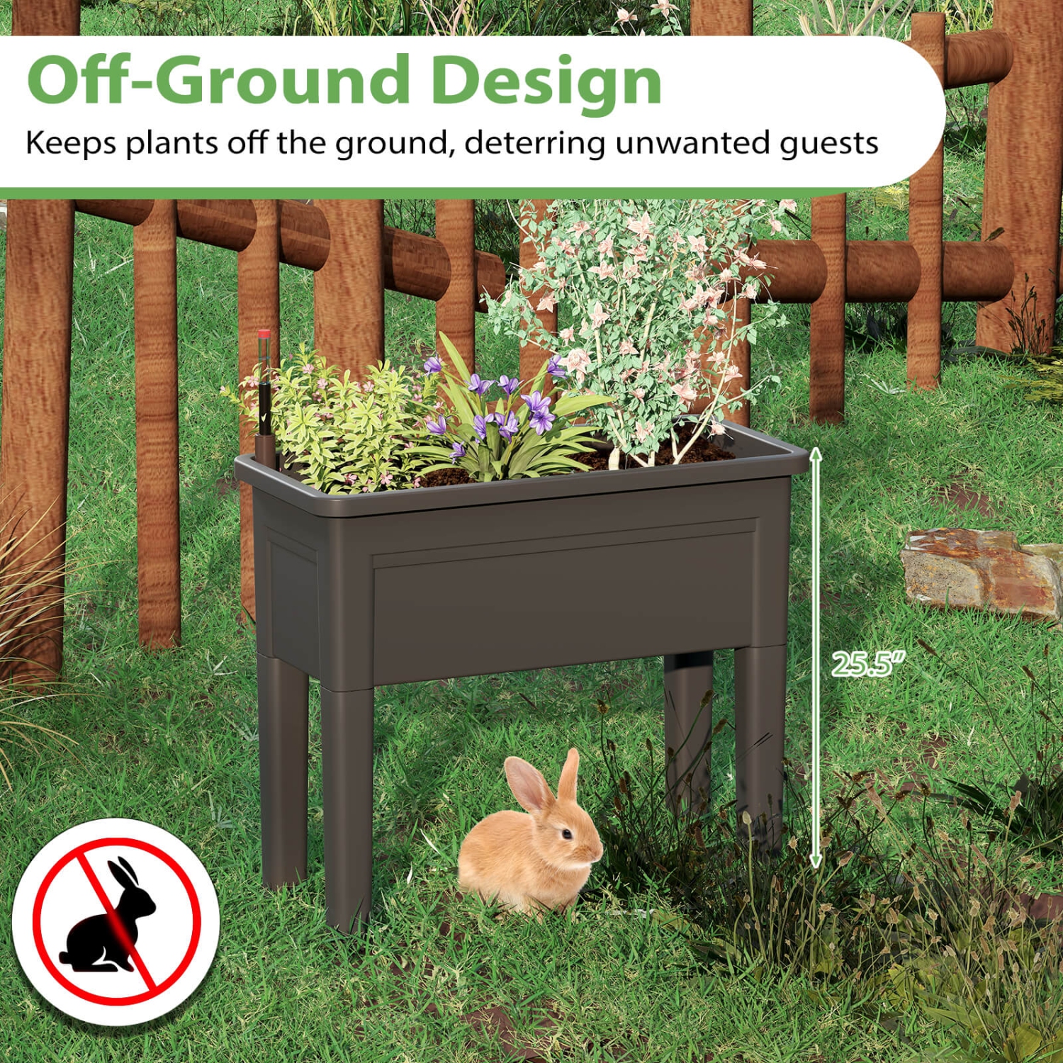 Jardinière surélevée pour lit de jardin avec indicateur de niveau d'eau en treillis grimpant de Costway