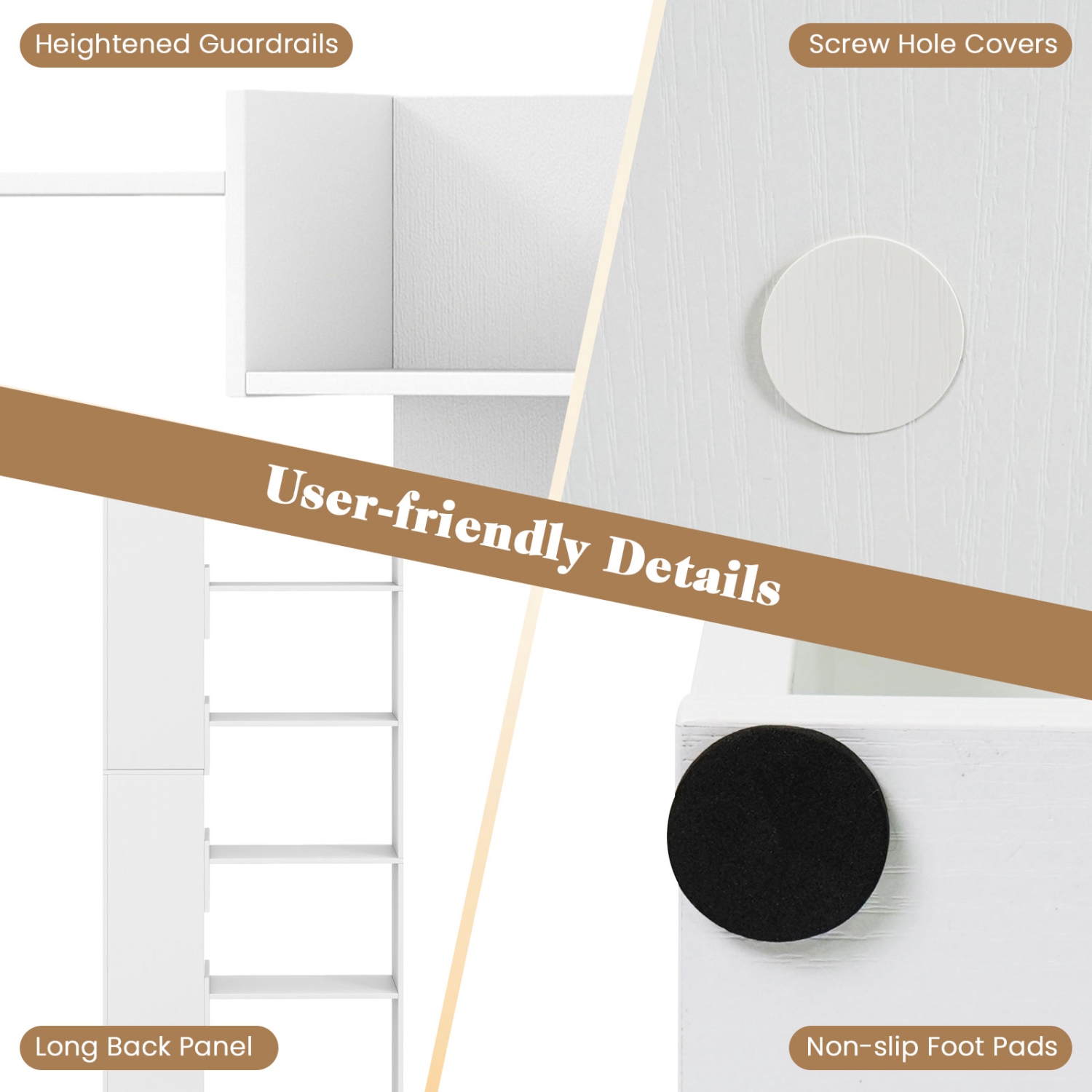 Costway 1/2 PCS 6-tier Bookshelf Tall Display Shelf with 11 Open Shelves 2 Anti-tipping Kits Black/Natural/White/Brown