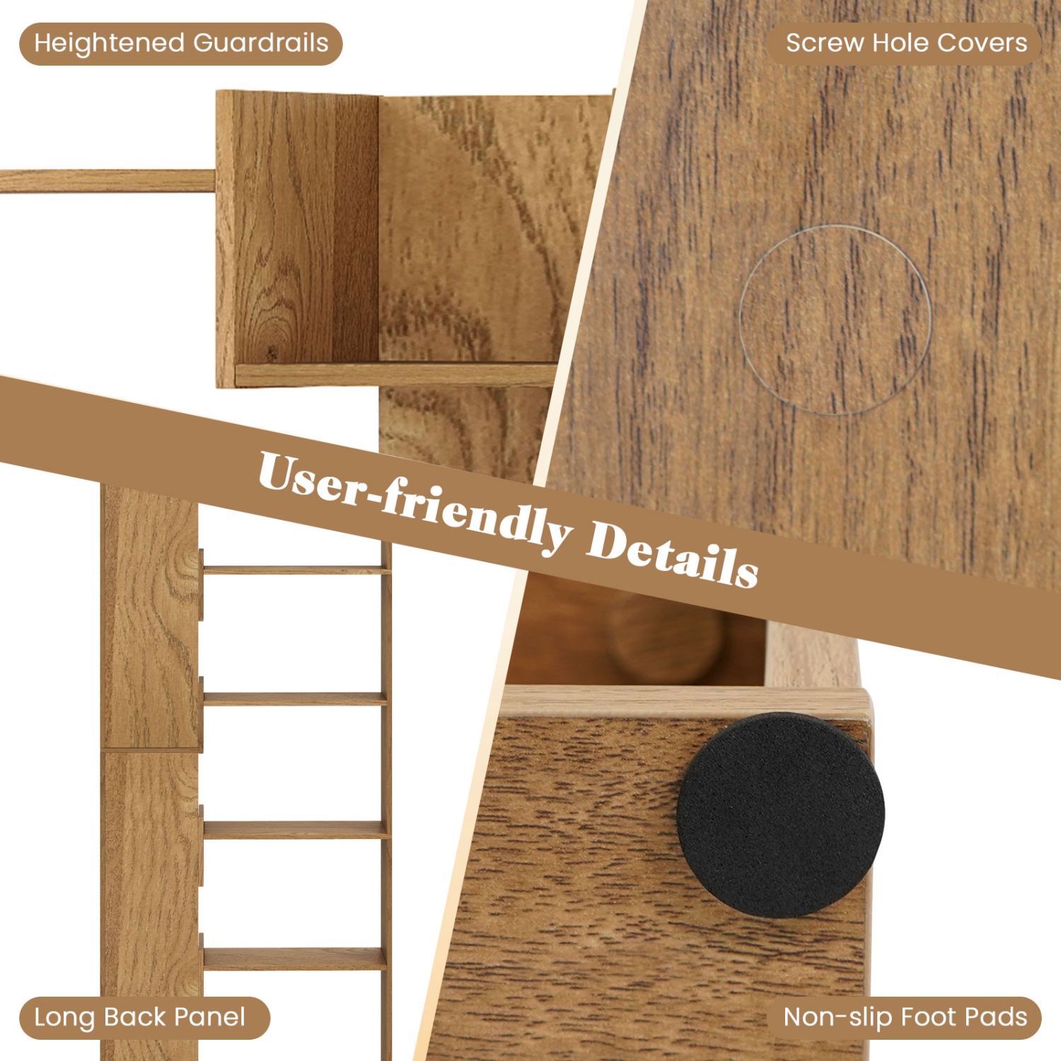 Étagère haute à 6 tablettes avec 11 tablettes ouvertes 1/2 PCS de Costway 2 trousses antibasculement noir/naturel/blanc/brun