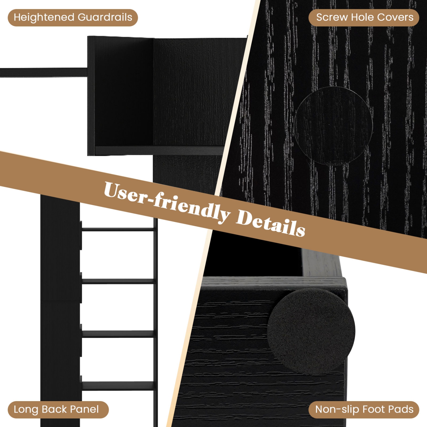 Costway 1/2 PCS 6-tier Bookshelf Tall Display Shelf with 11 Open Shelves 2 Anti-tipping Kits Black/Natural/White/Brown