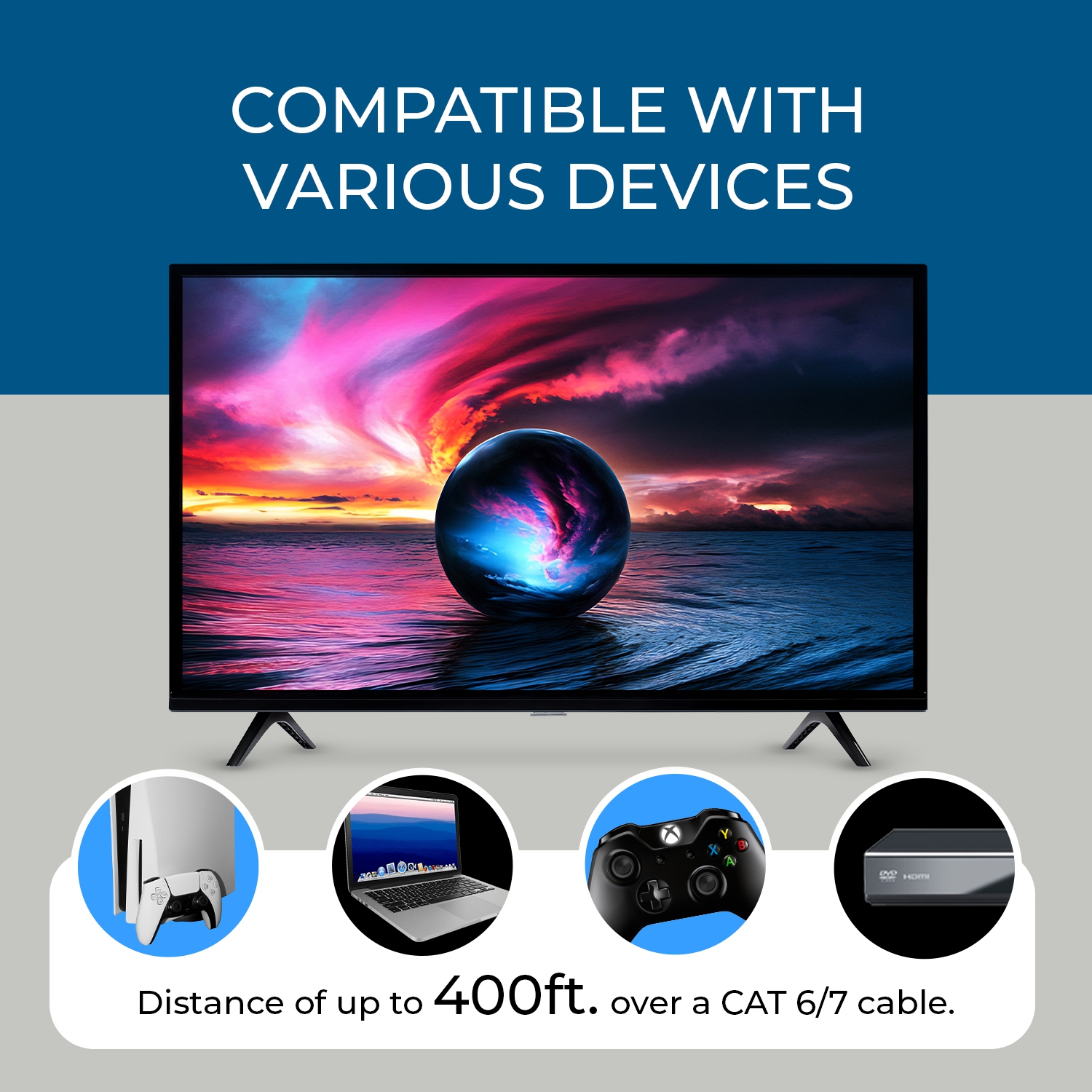 OREI – Prolongateur HDMI™ 4K - 500 pi (Cat6) (EX-500-KVM)