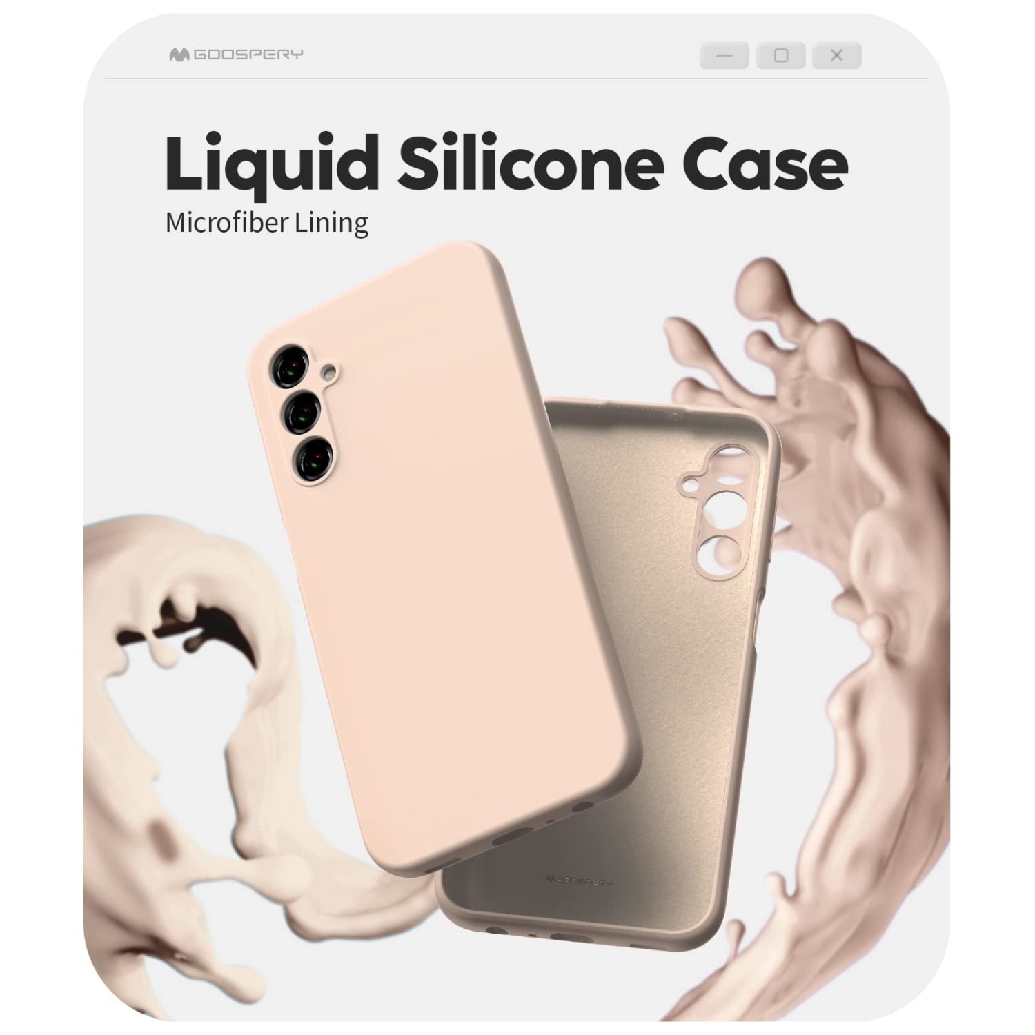 TopSave Goospery Liquid Silicone Gel Rubber Full Body Protection Cover Case For Samsung Galaxy A36 6.7", Pink Sand