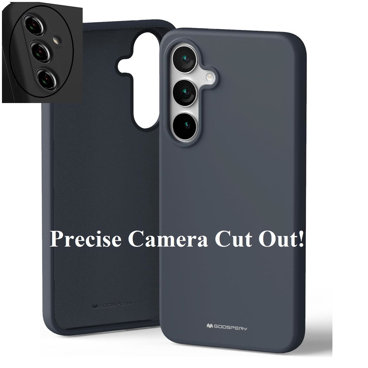 TopSave Goospery – Étui de protection intégral en gel liquide pour Samsung Galaxy A36 de 6,7&nbsp;po, bleu marine