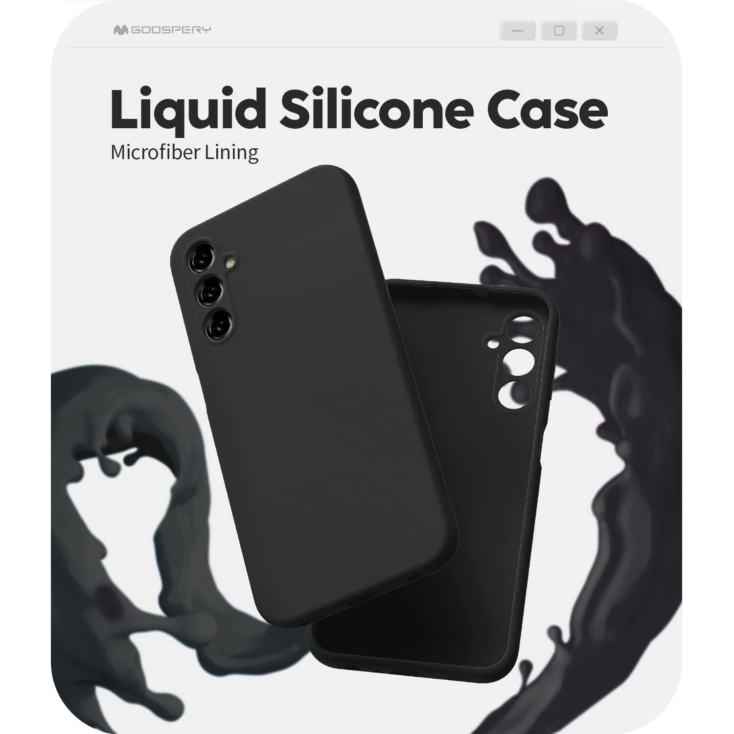 TopSave Goospery – Étui de protection intégral en caoutchouc de silicone liquide pour Samsung Galaxy A36 de 6,7&nbsp;po, noir