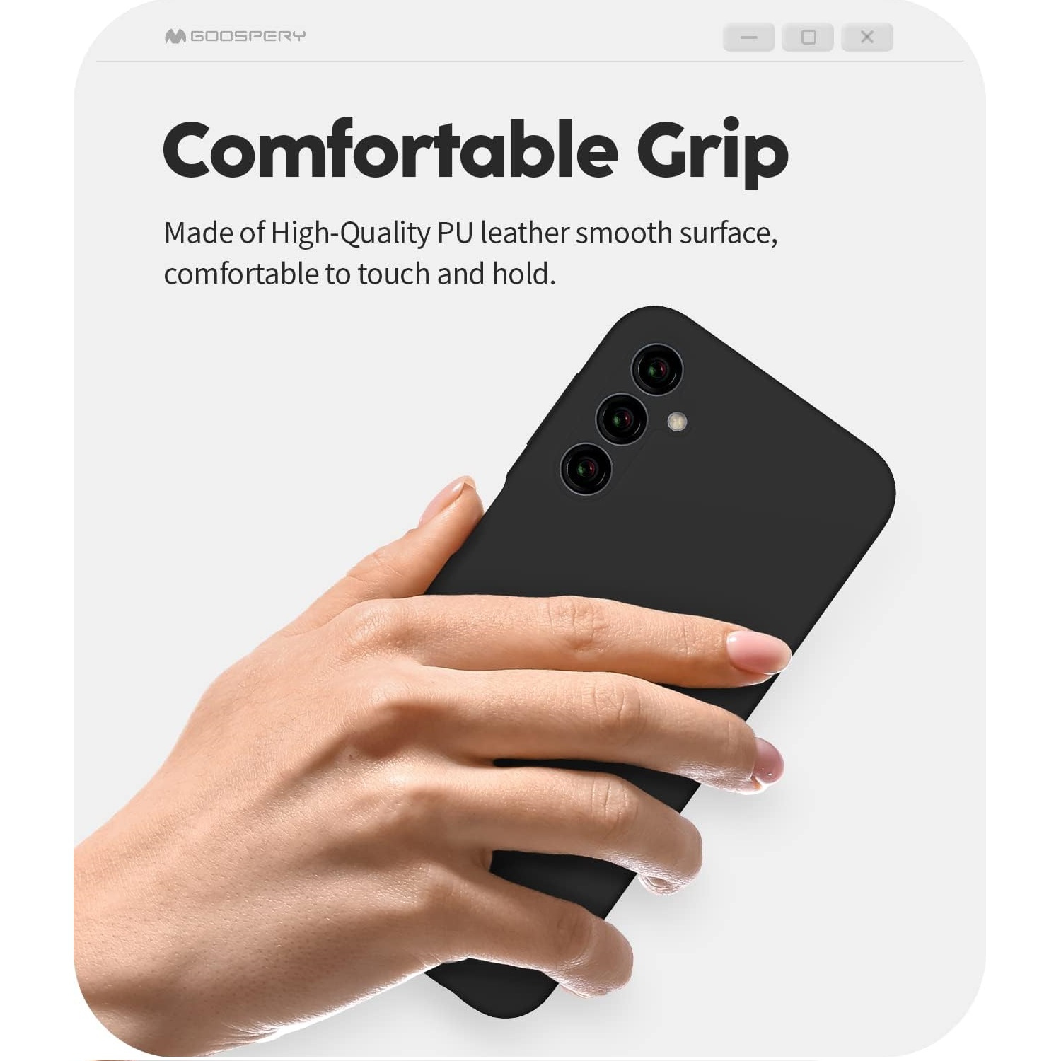 TopSave Goospery – Étui de protection intégral en caoutchouc de silicone liquide pour Samsung Galaxy A36 de 6,7&nbsp;po, noir