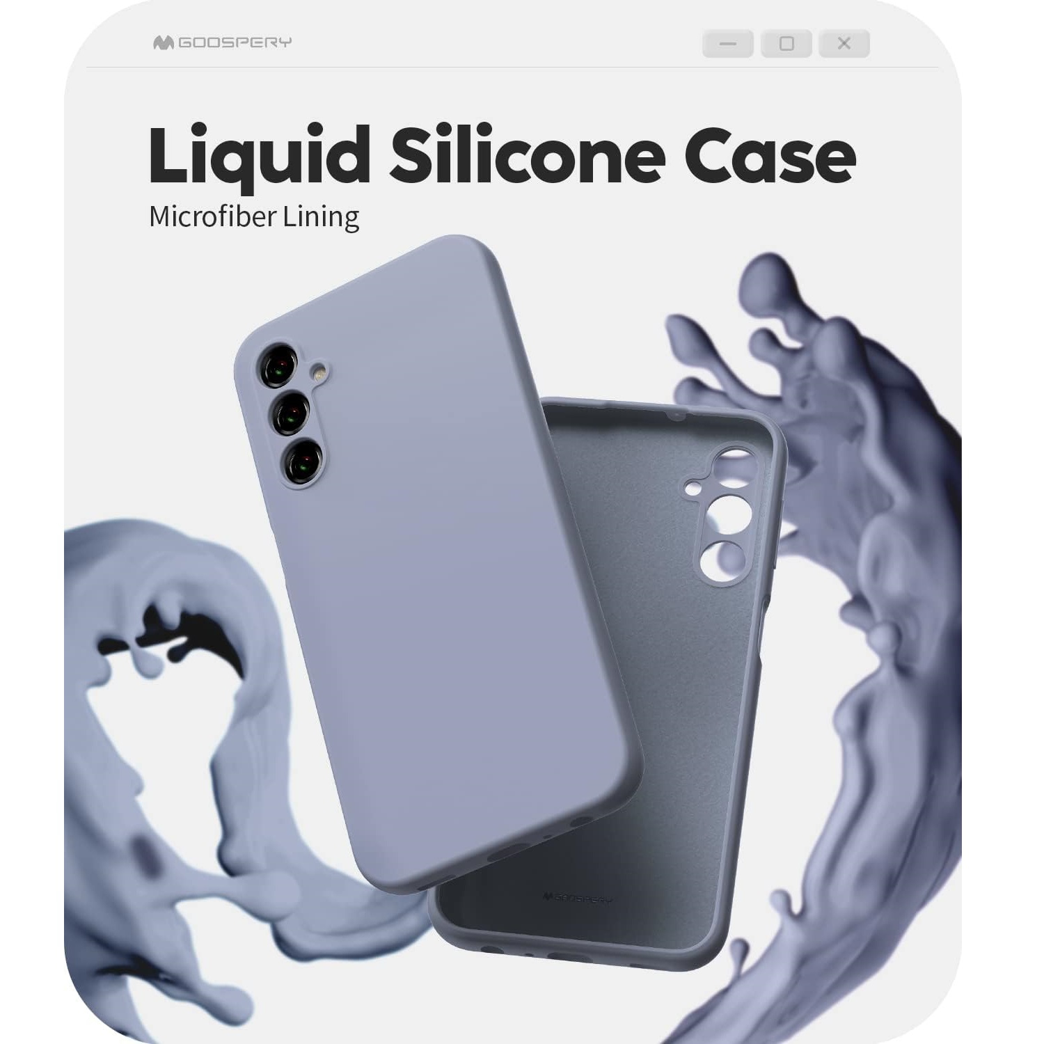 TopSave Goospery – Étui de protection intégral en gel liquide pour Samsung Galaxy A36 de 6,7&nbsp;po, gris lavande