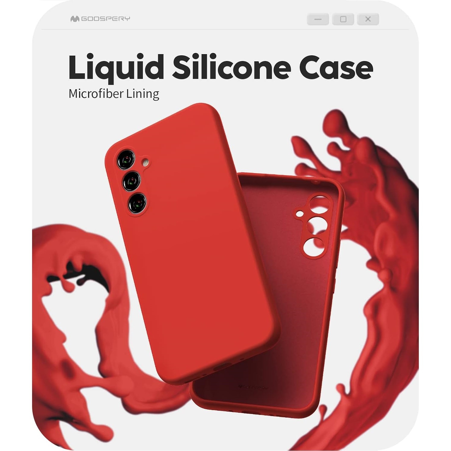 TopSave Goospery – Étui de protection intégral en caoutchouc de silicone liquide pour Samsung Galaxy A36 de 6,7&nbsp;po, rouge