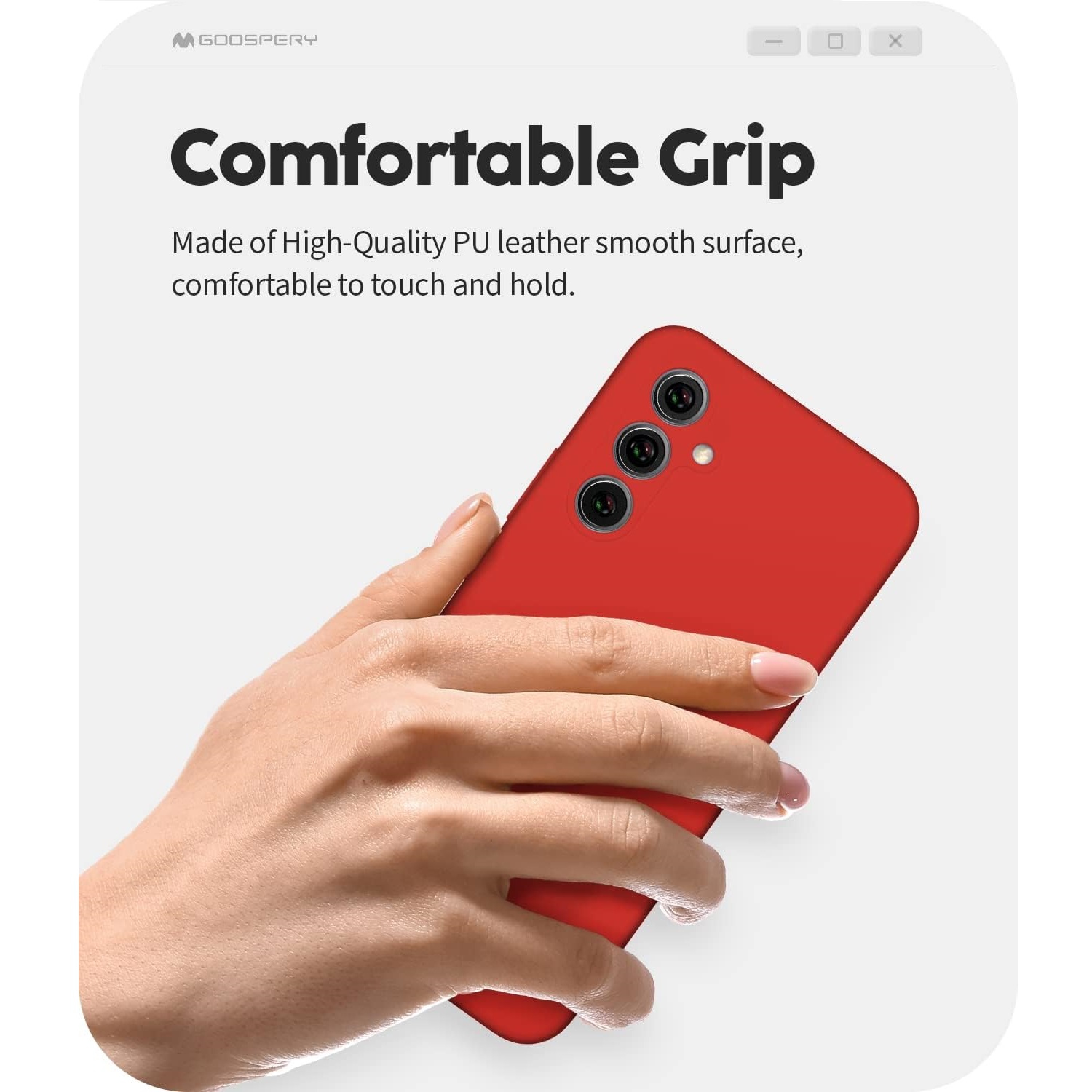TopSave Goospery – Étui de protection intégral en caoutchouc de silicone liquide pour Samsung Galaxy A36 de 6,7&nbsp;po, rouge