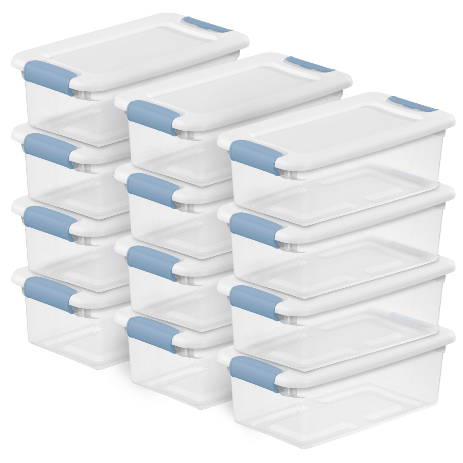 Sterilite 6 Qt. Plastic Stackable Storage Box with Latching Lid, Clear